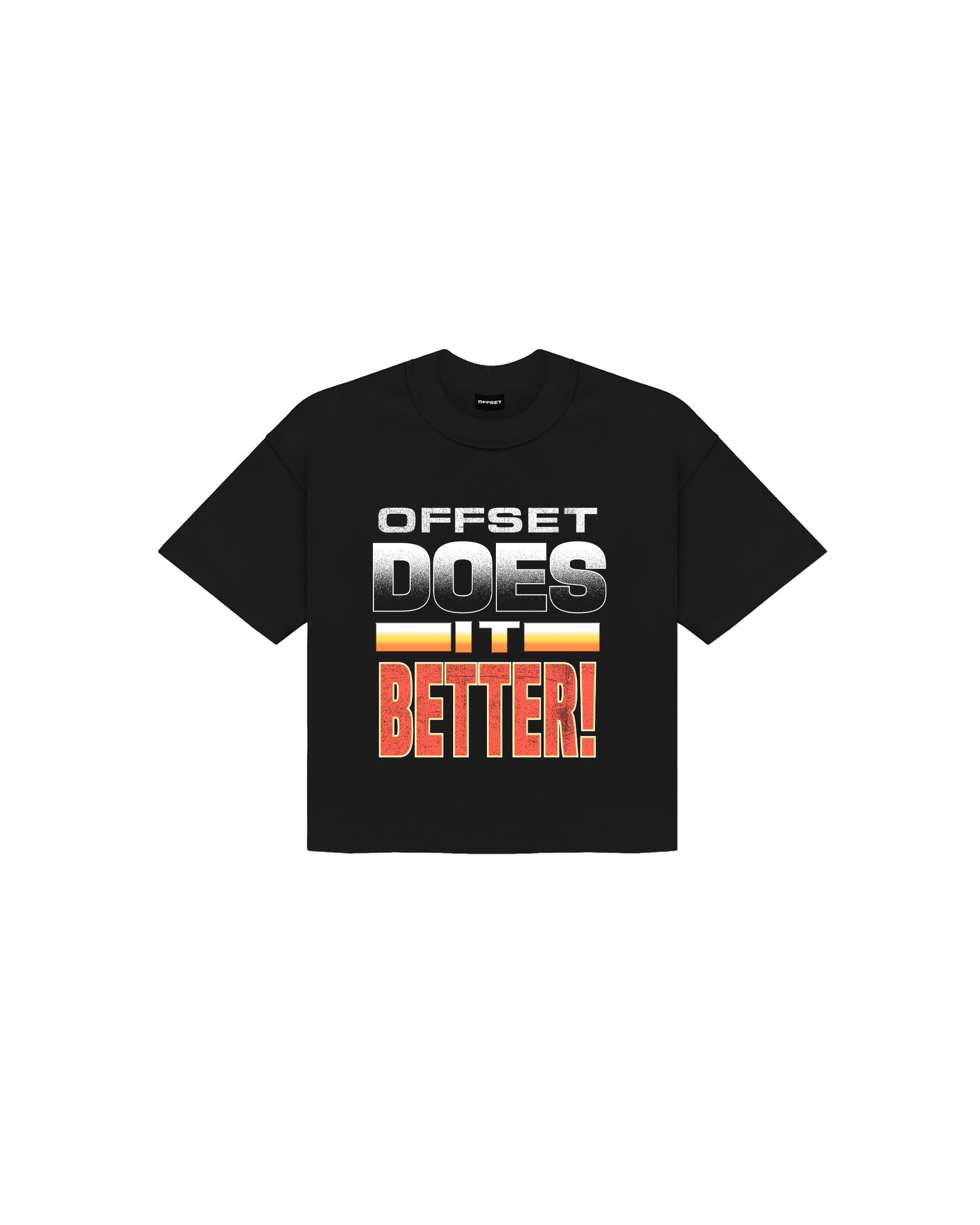 100% Cropped Reverse Stitch Tee (Black)