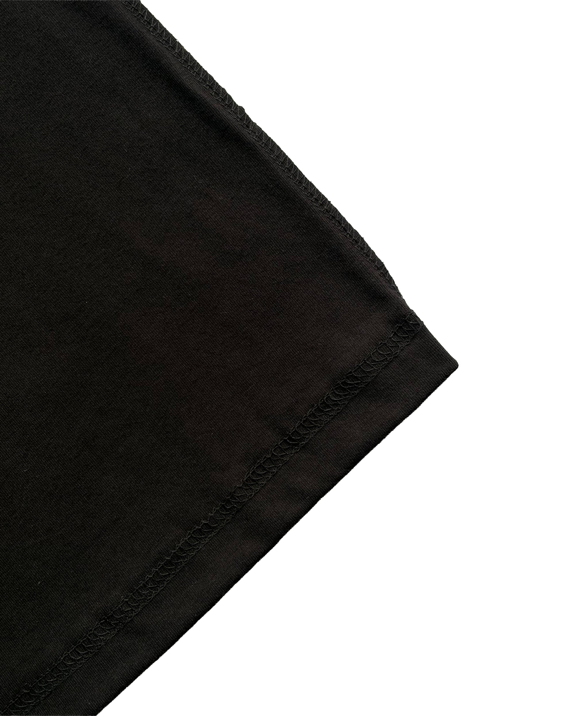 100% Cropped Reverse Stitch Tee (Black)