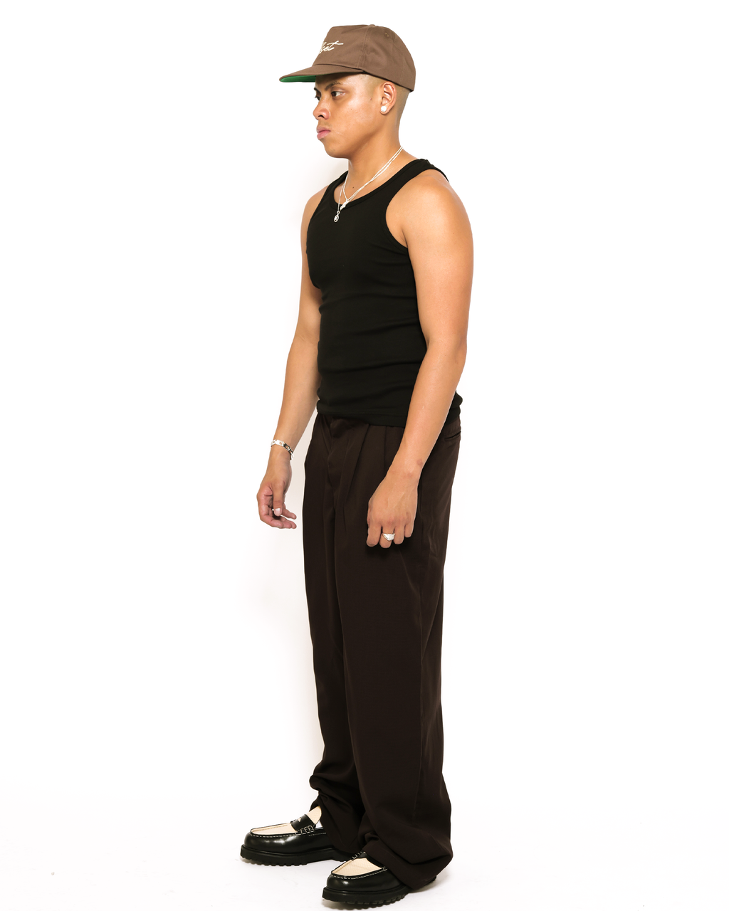 Pleated Trouser (Brown)