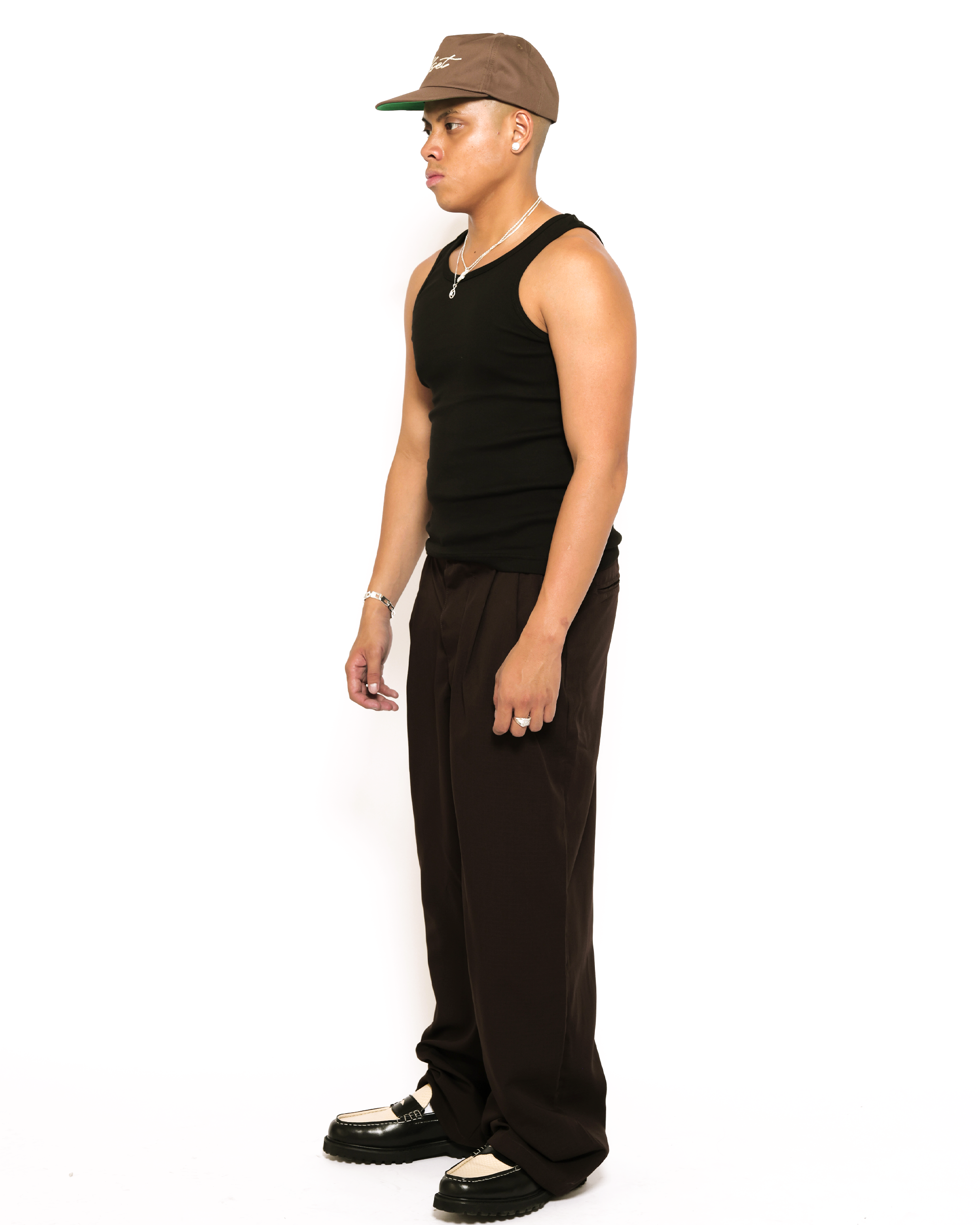 Pleated Trouser (Brown)
