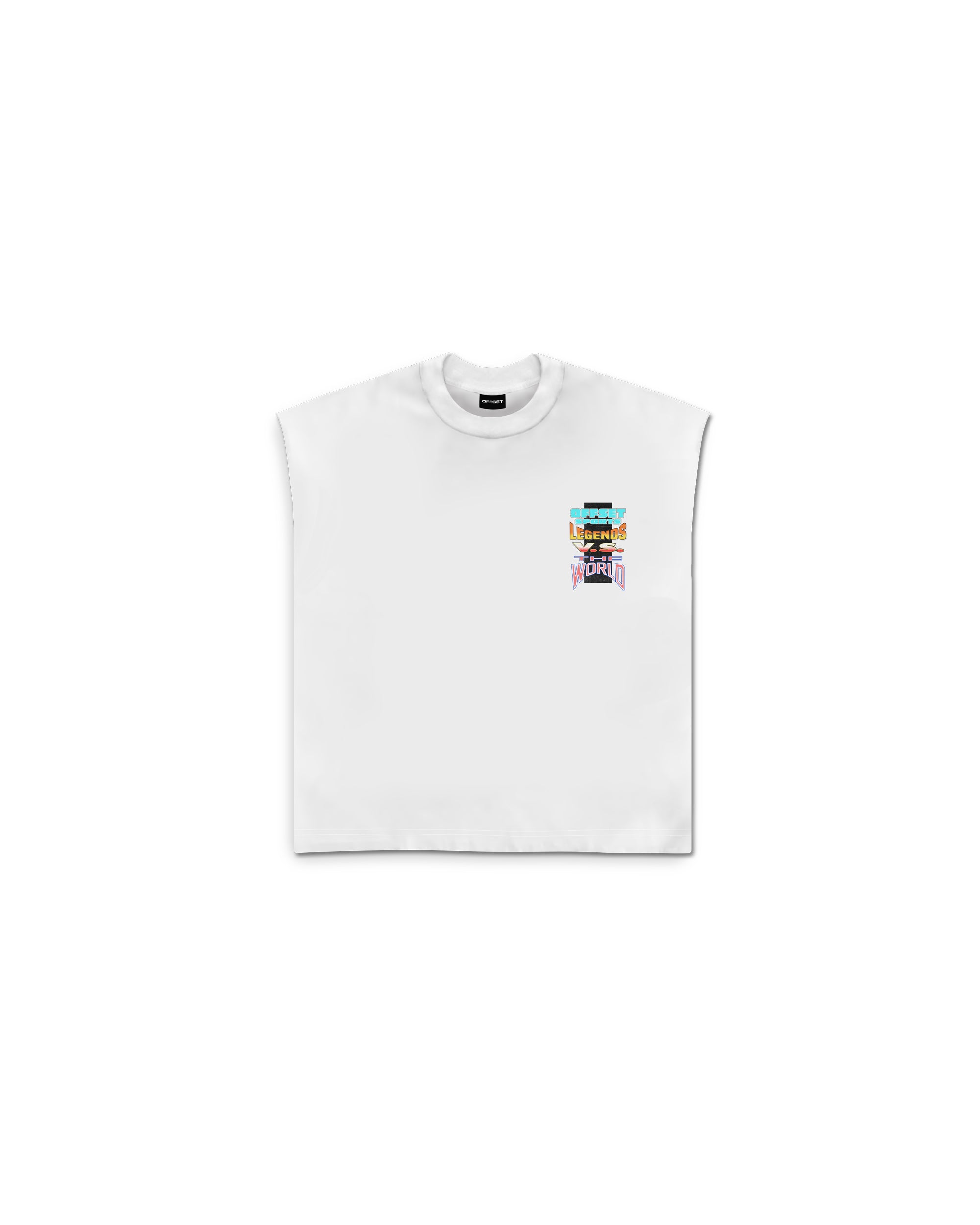 Against The World Cut Sleeve Top (White)