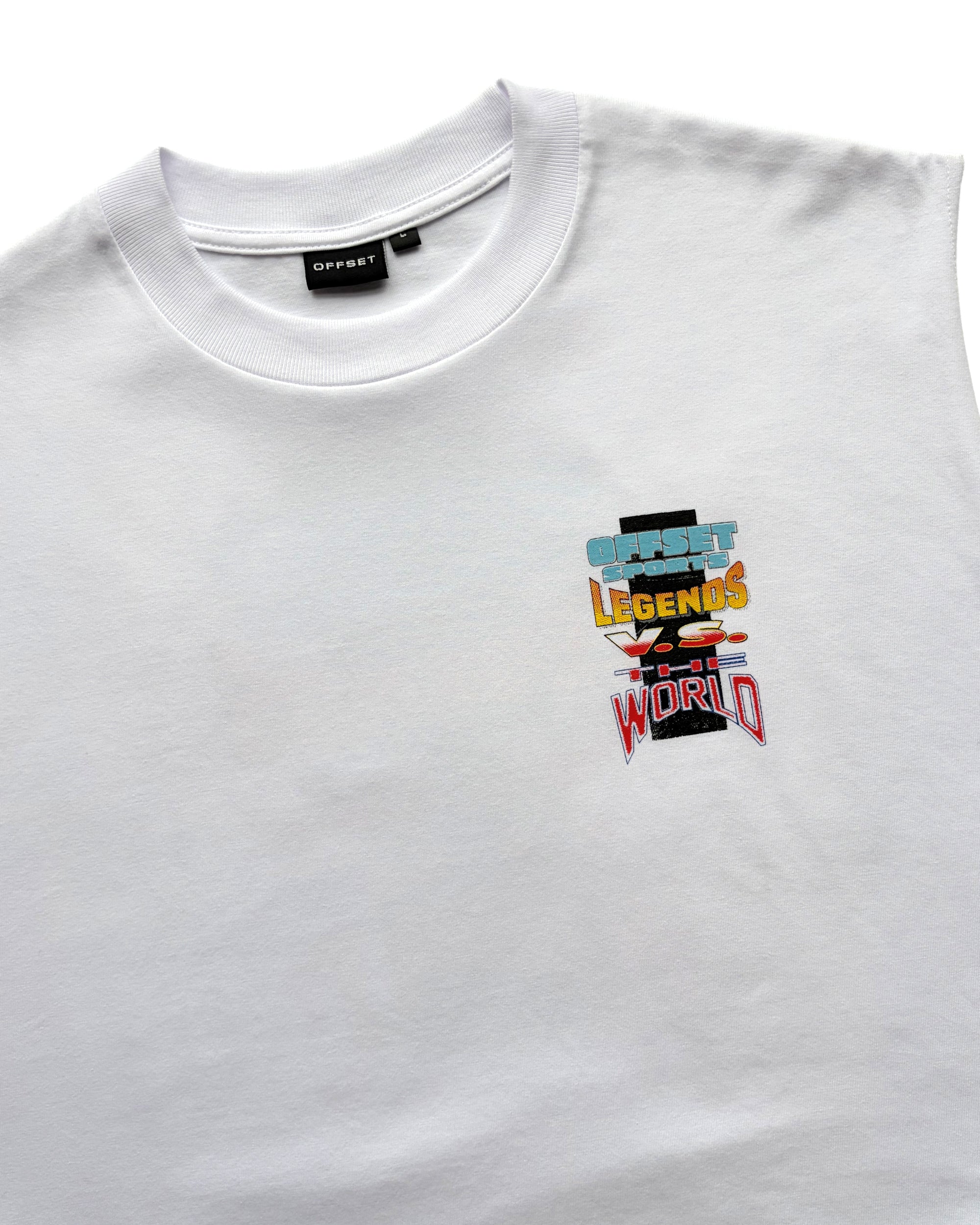Against The World Cut Sleeve Top (White)
