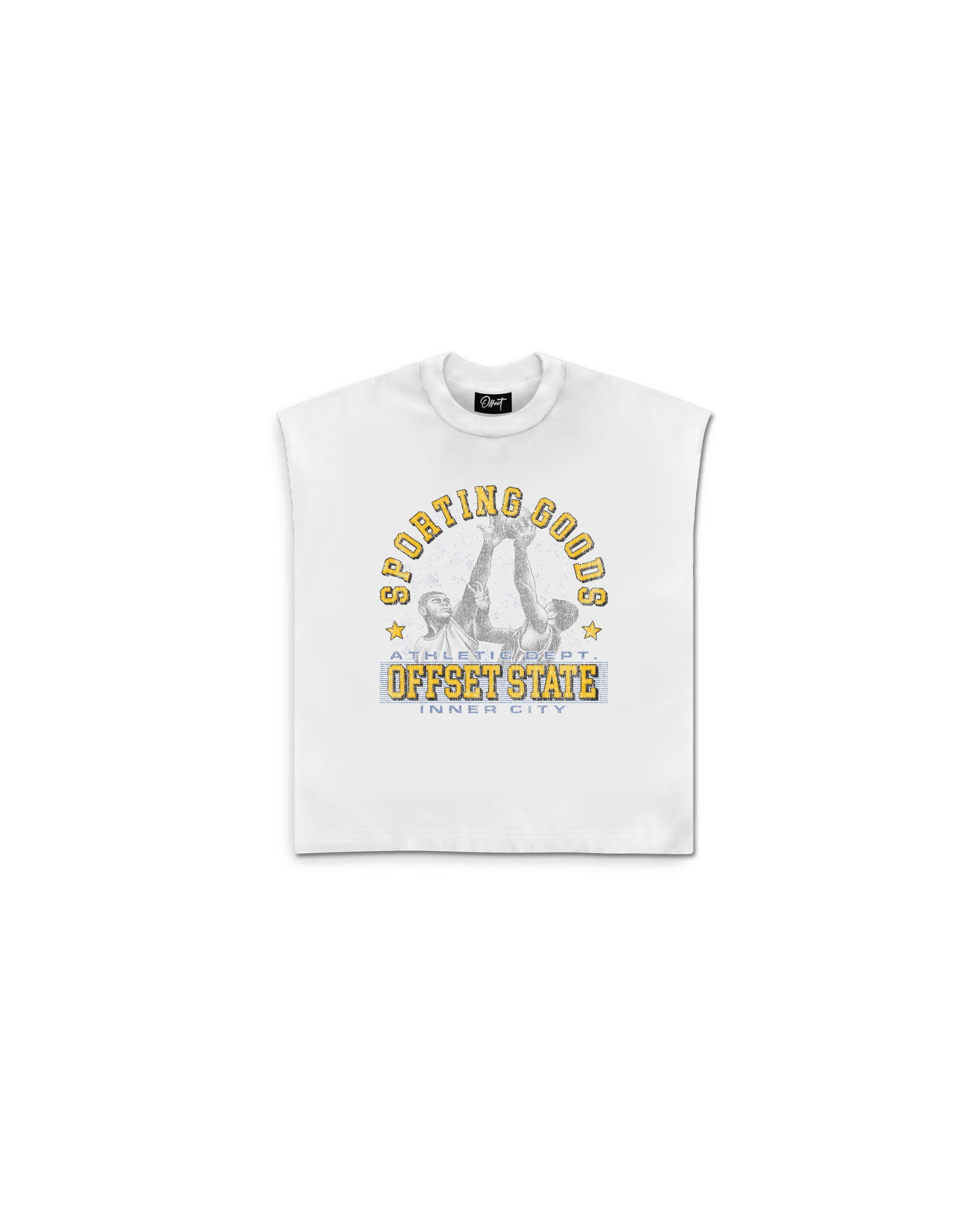 Athletics Cut Sleeve Top (White)