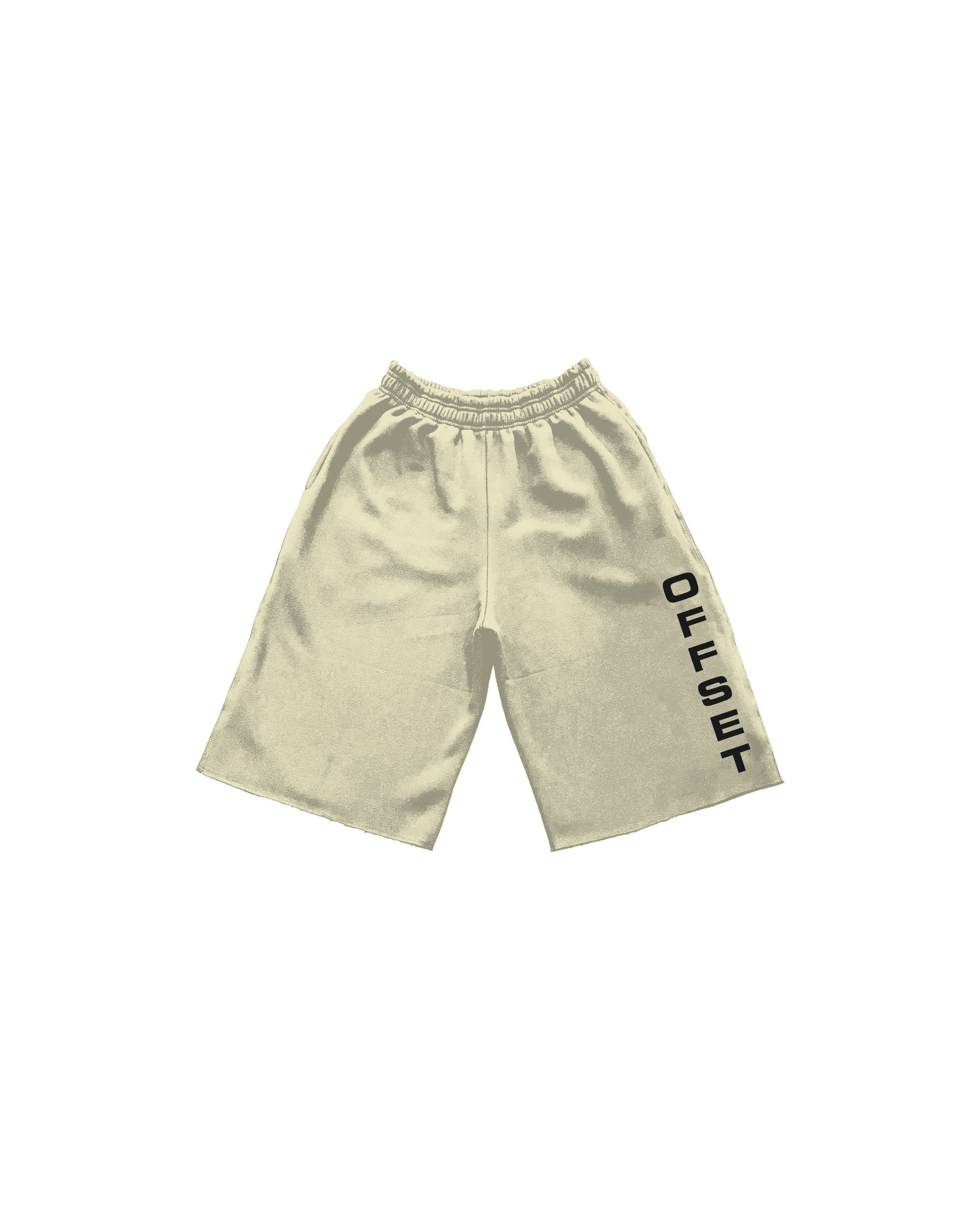 Vertical Baggy Sweat Shorts (Beige)
