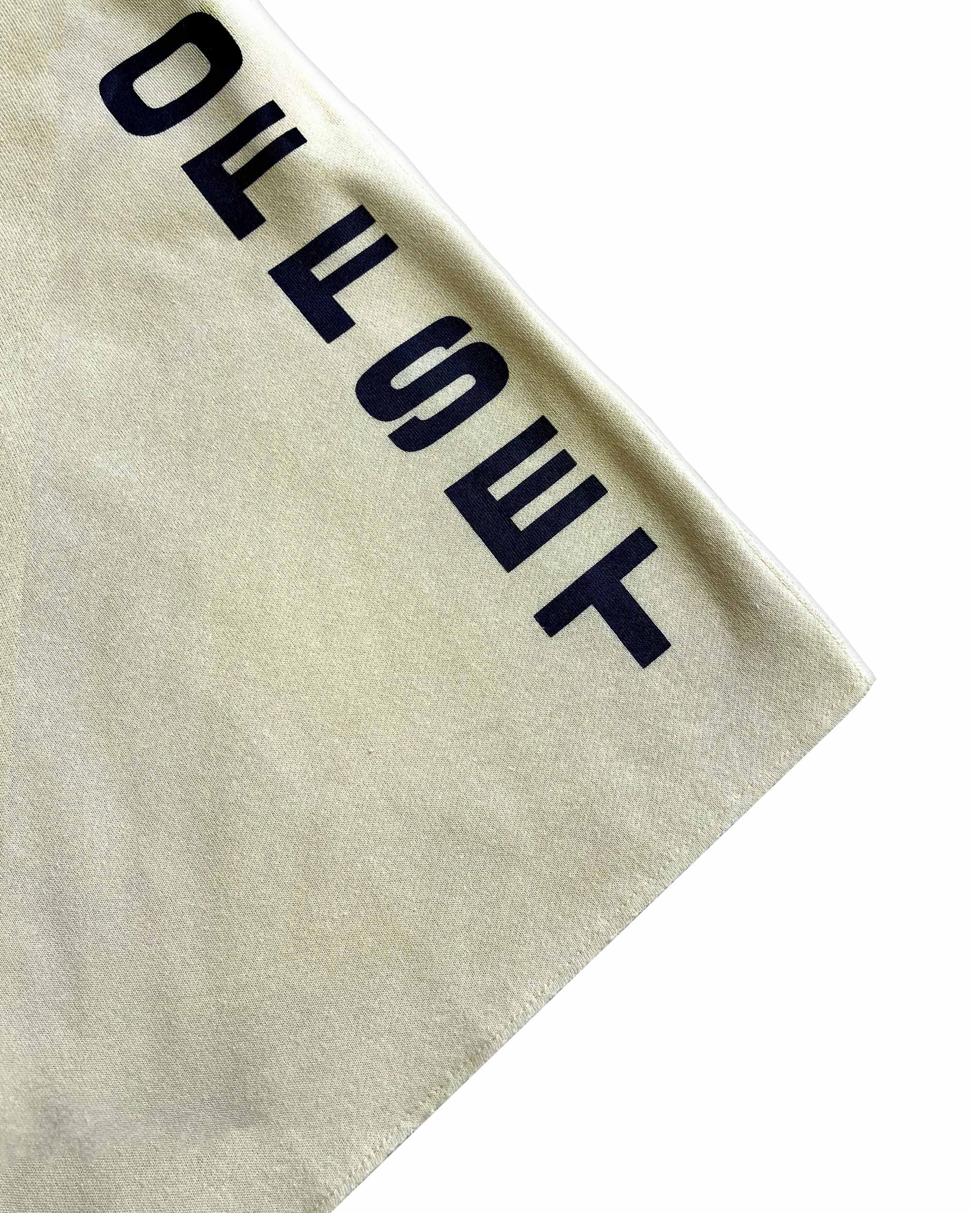 Vertical Baggy Sweat Shorts (Beige)