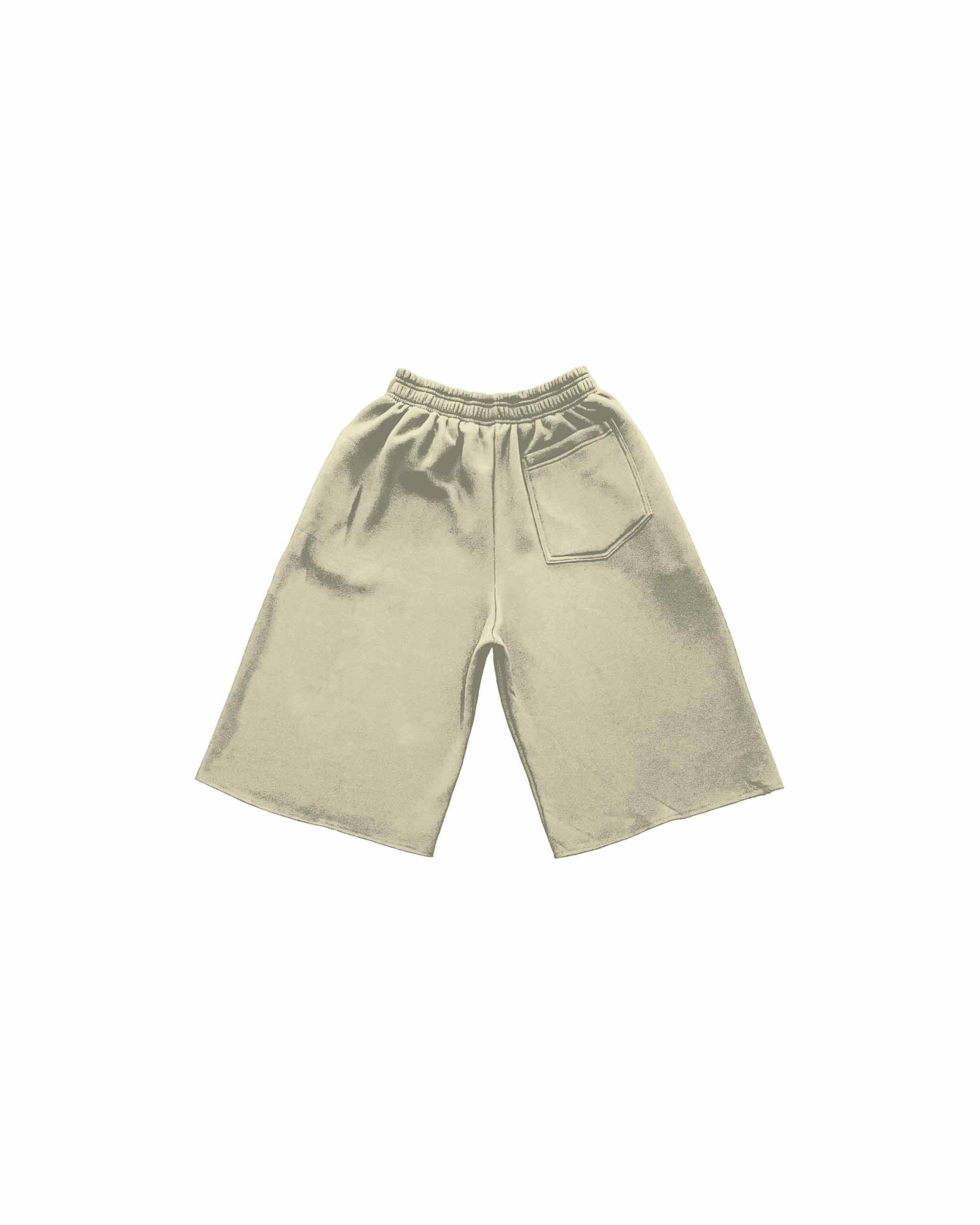 Vertical Baggy Sweat Shorts (Beige)