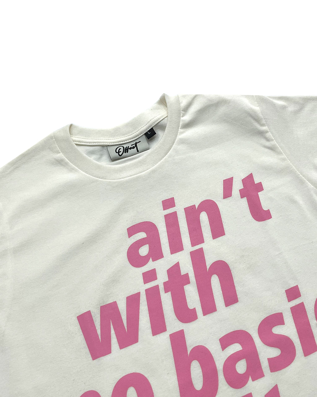 No Basic Shit Baby Tee (Off White)