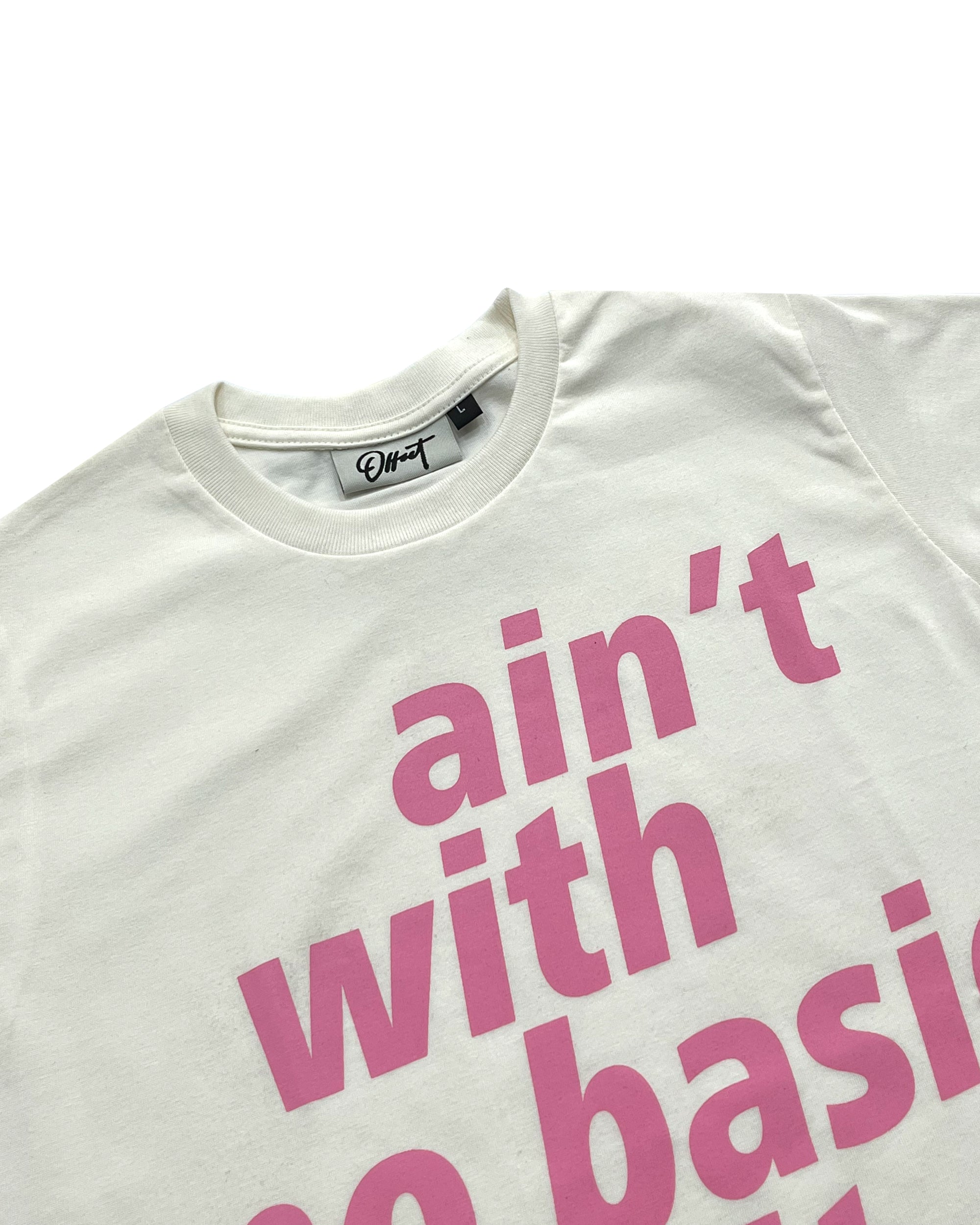 No Basic Shit Baby Tee (Off White)