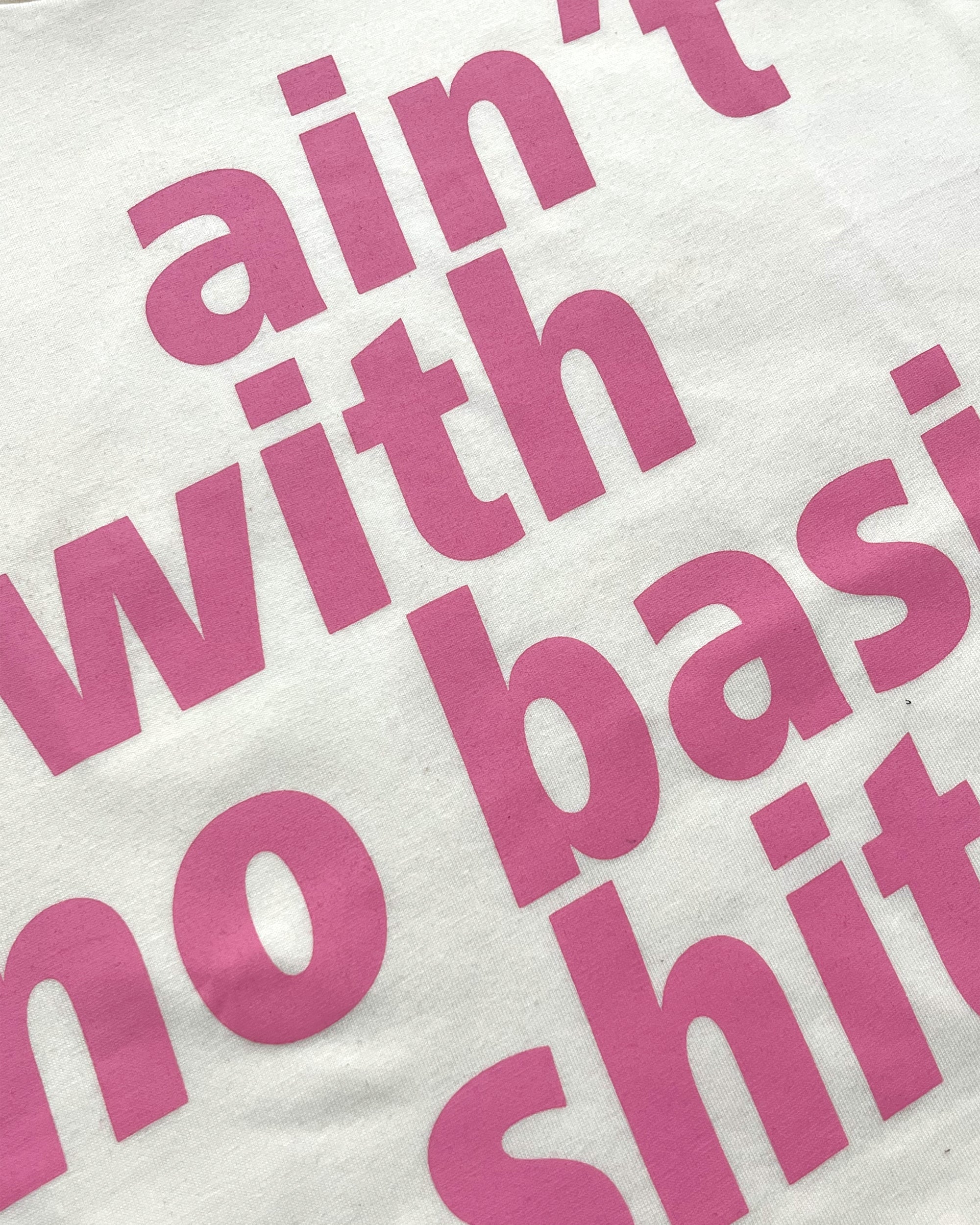 No Basic Shit Baby Tee (Off White)