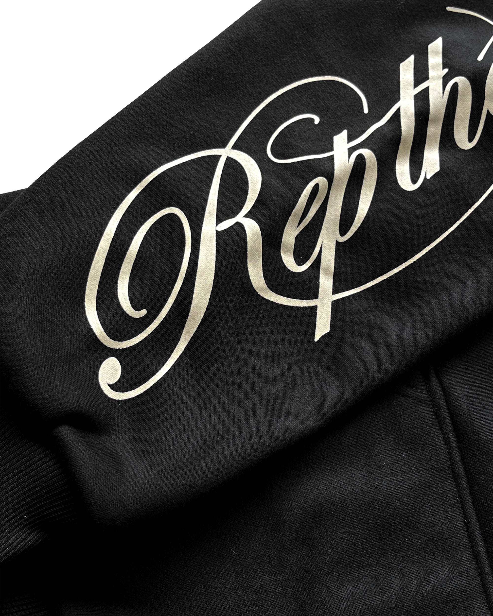 RTS Script Cropped Hoodie (Black)