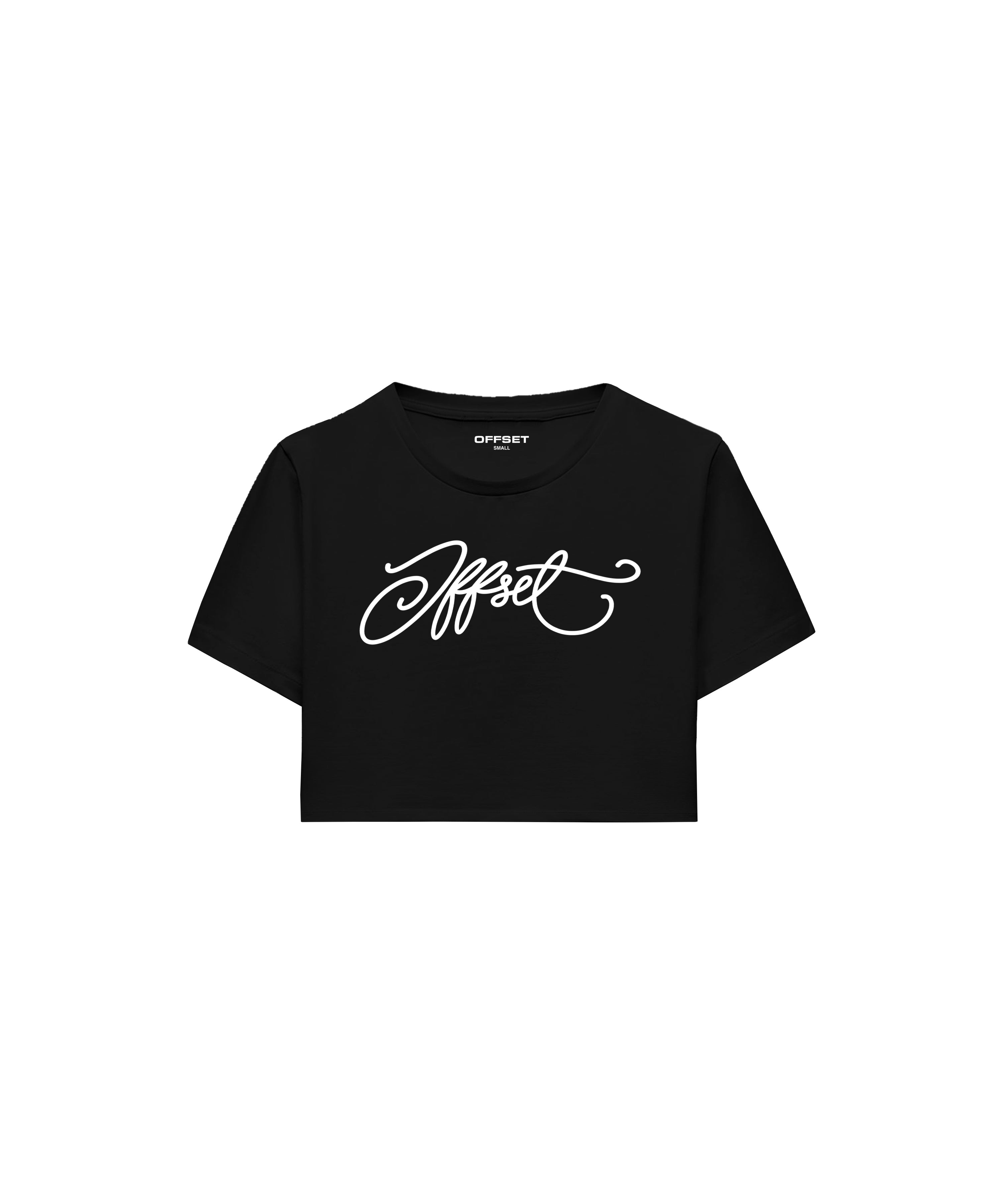 Script Fitted Baby Tee (Black)