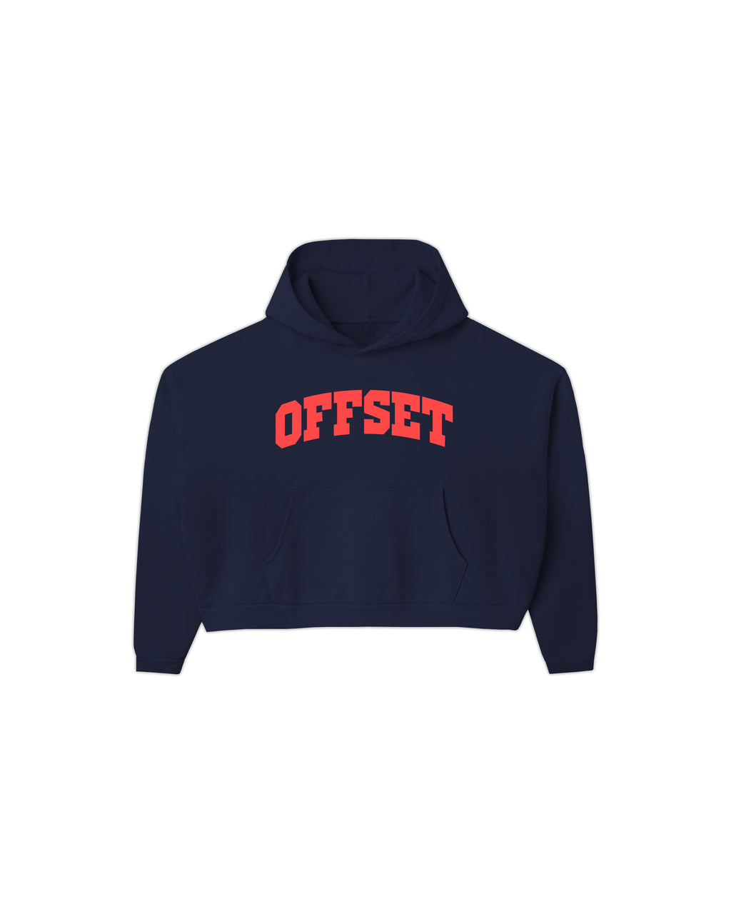Block Cropped Hoodie (Navy Blue)