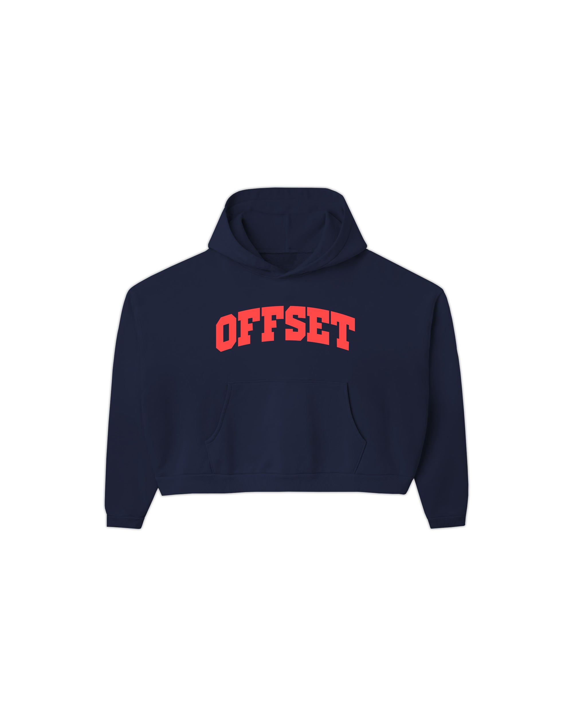 Block Cropped Hoodie (Navy Blue)