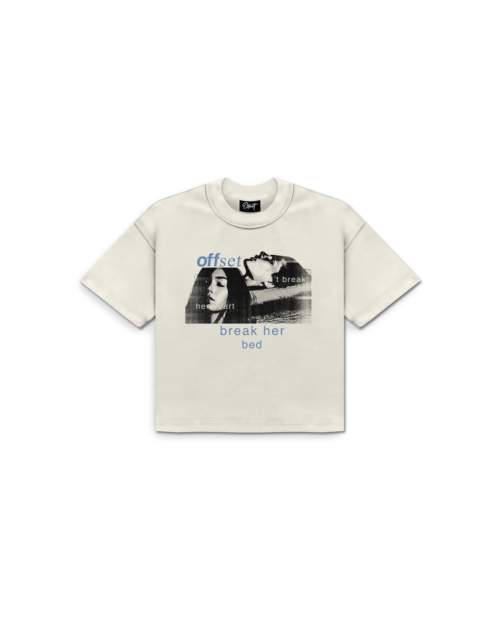 Break Her Bed Cropped Reverse Stitch Tee (Off White)