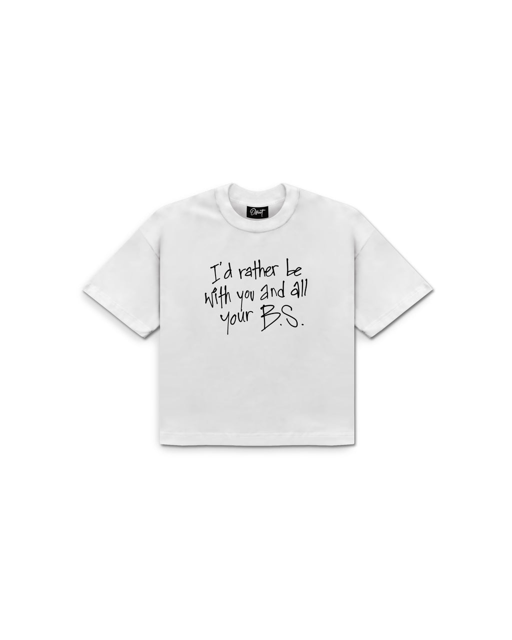 B.S. Cropped Tee (White)