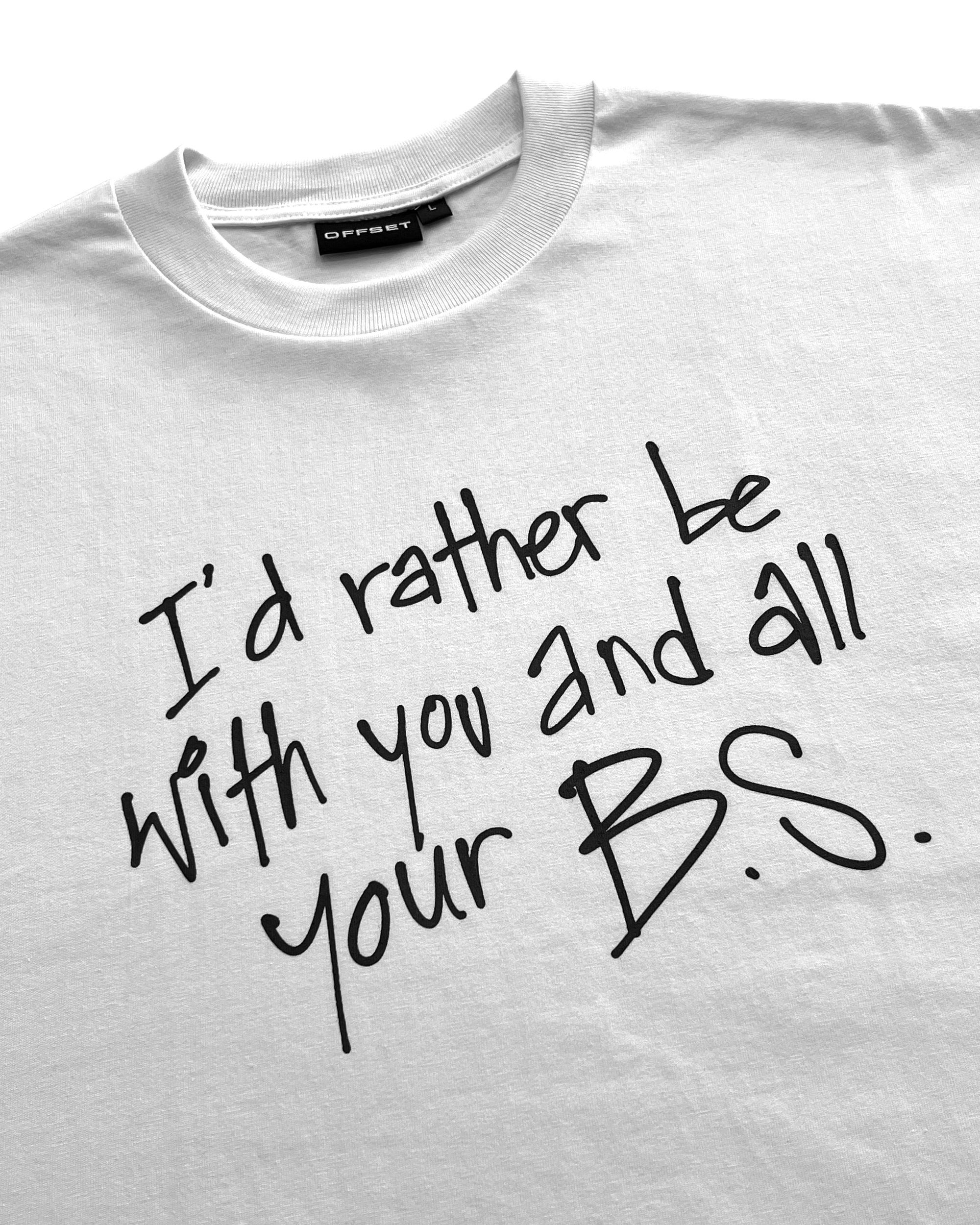 B.S. Cropped Tee (White)