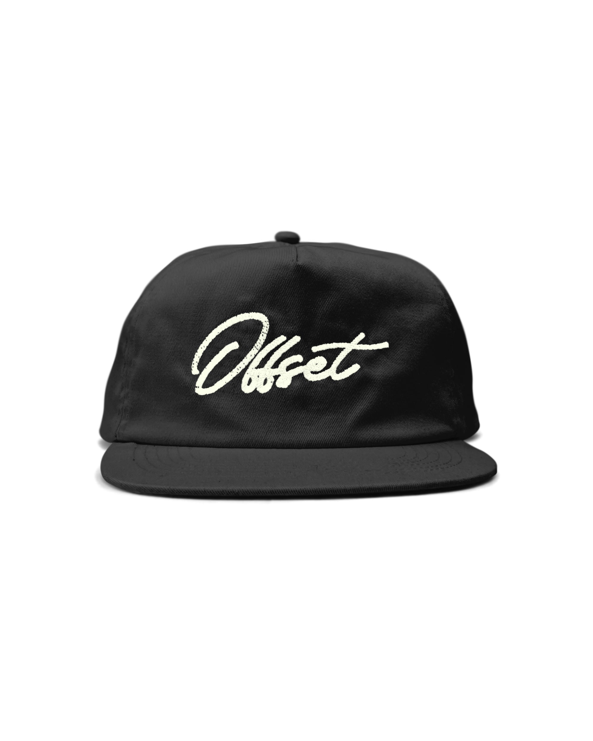 Rope Stitch Logo Unstructured Hat (Black)