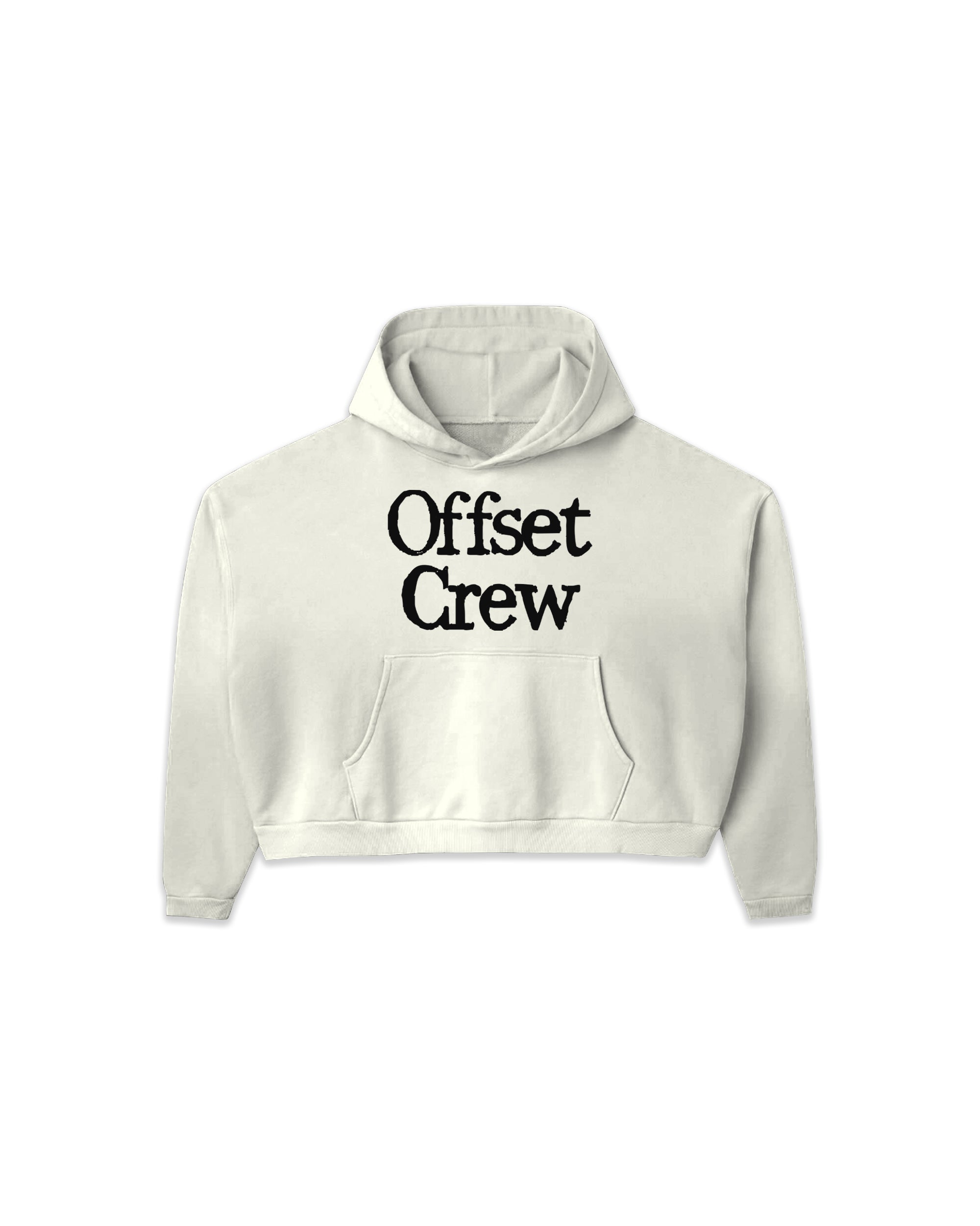 Crew Cropped Hoodie (Off White)