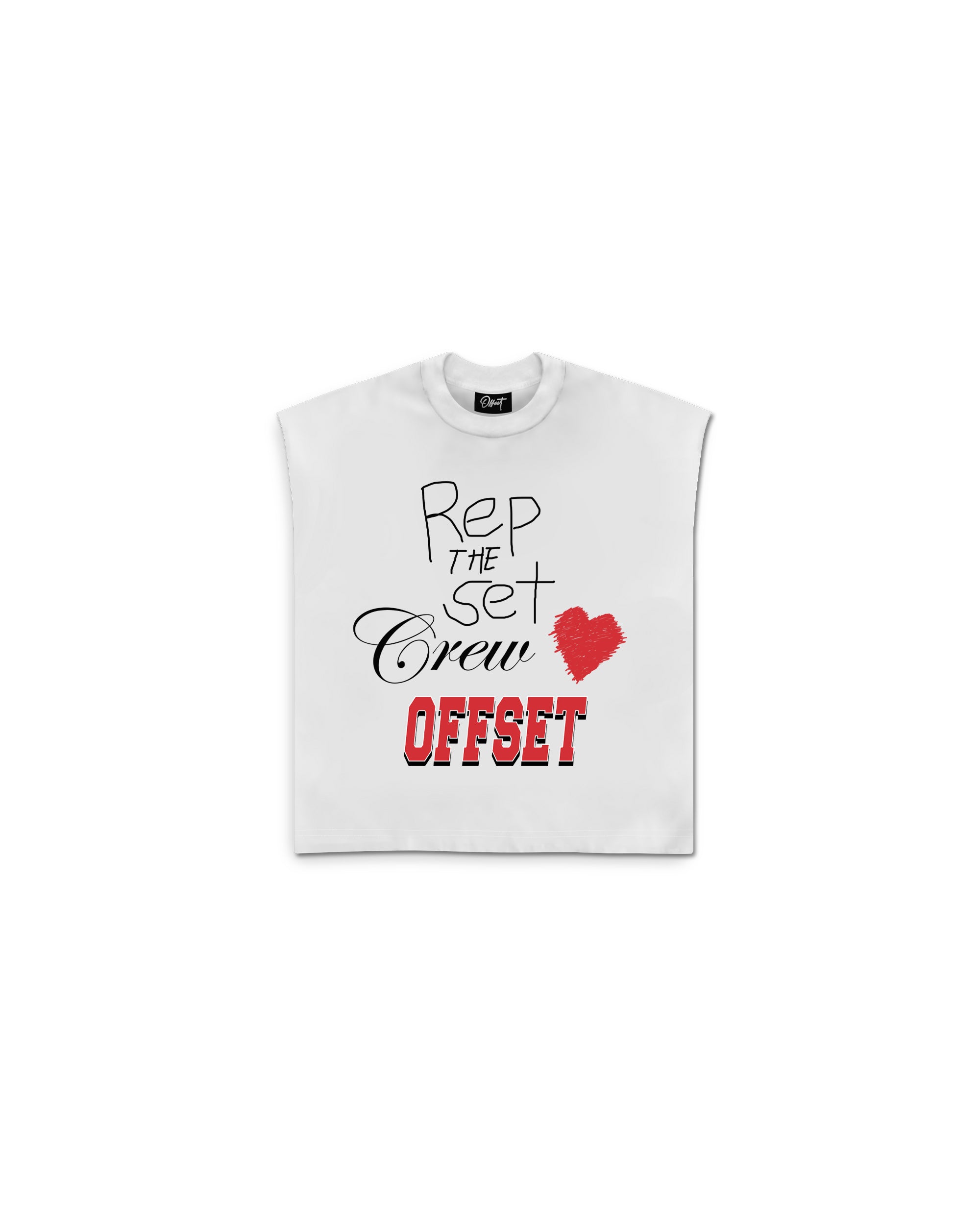 Crew Love Cut Sleeve Top (White)