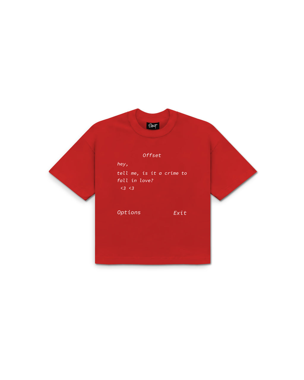 Text Message Cropped Tee (Red)