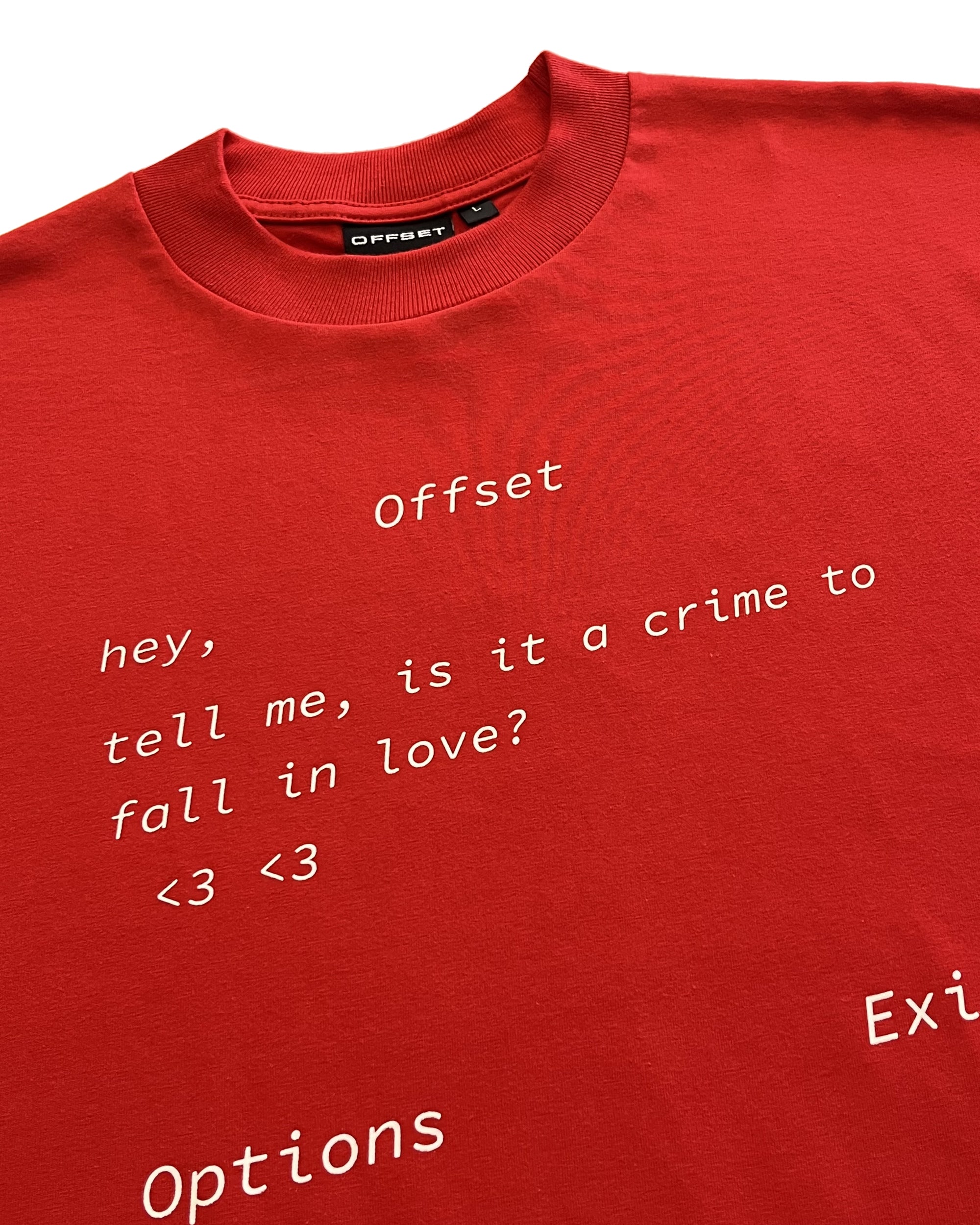 Text Message Cropped Tee (Red)