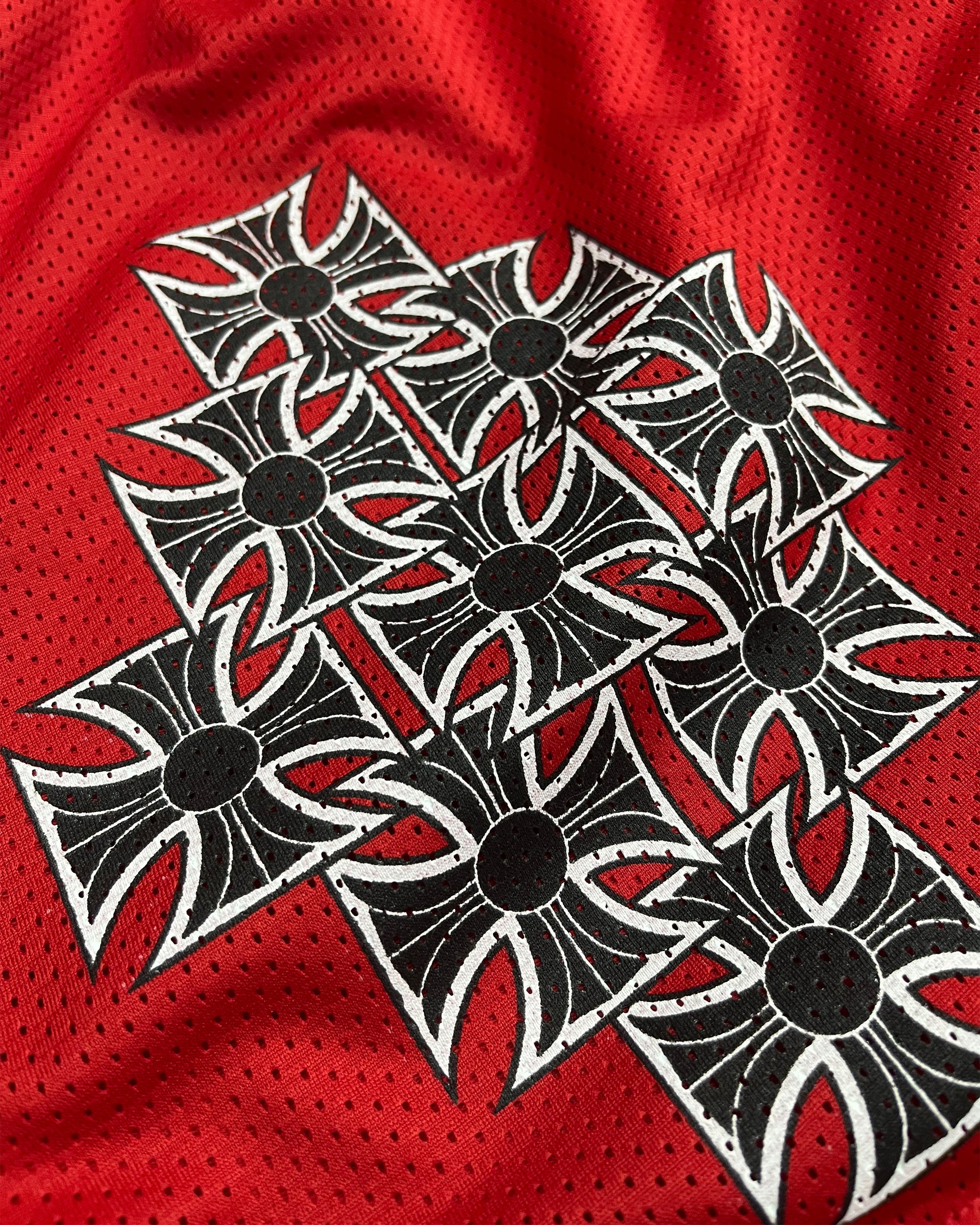 Chrome Mesh Shorts (Red)