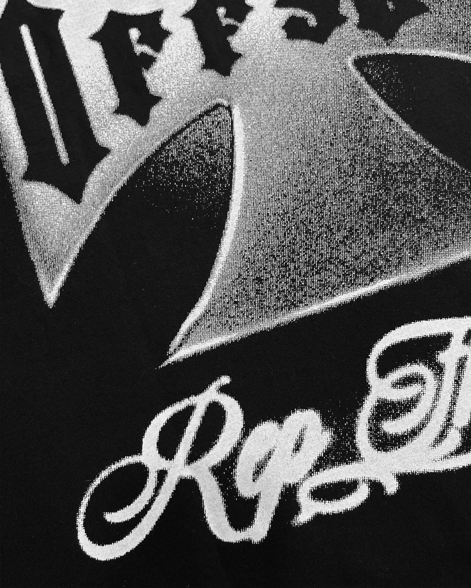 Cross Airbrush Cropped Tee (Black)