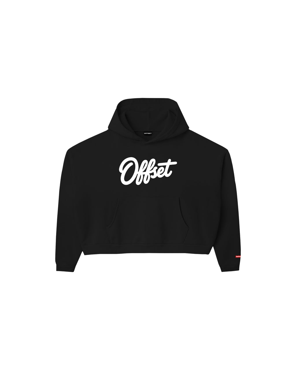Cursive Cropped Hoodie (Black)