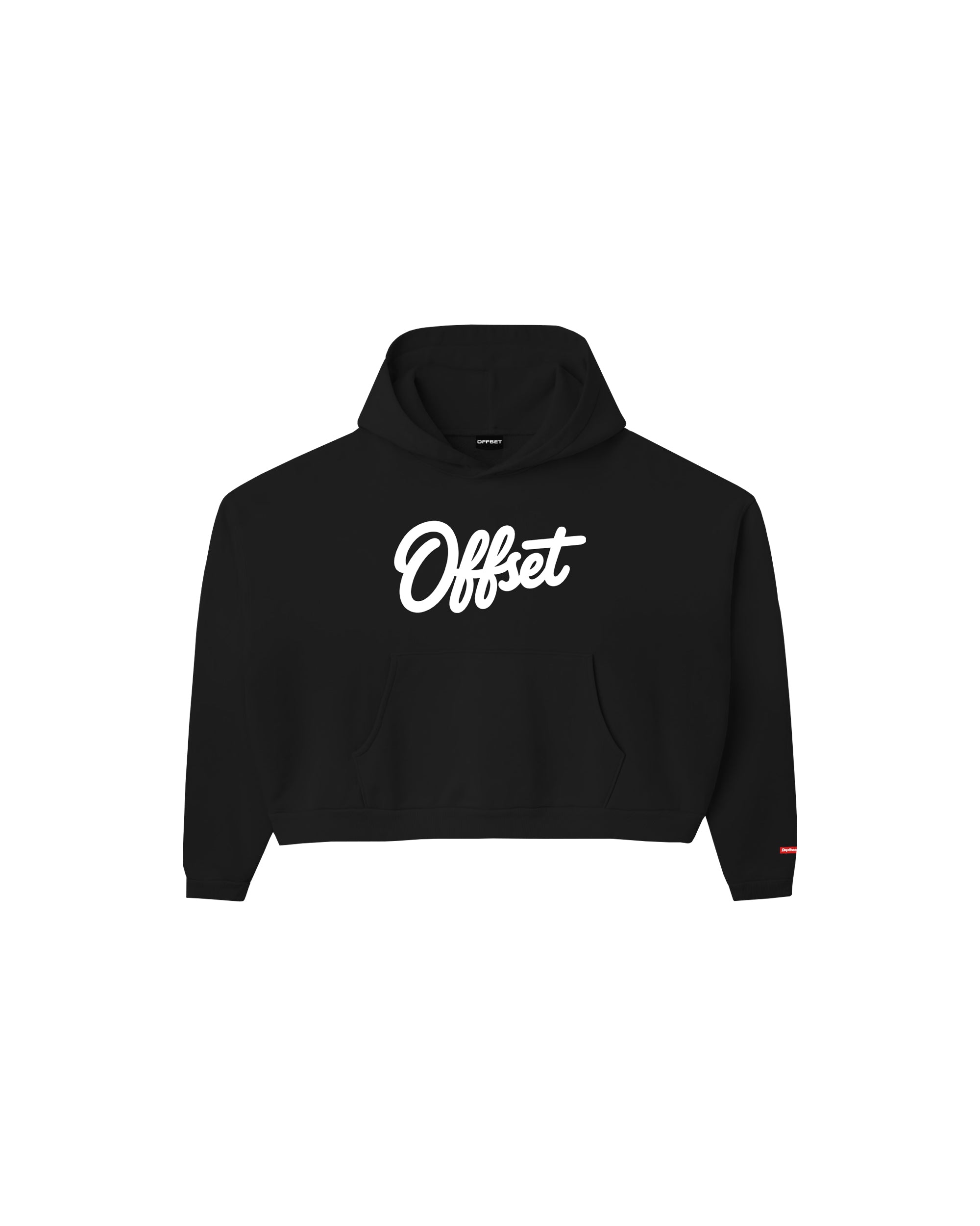 Cursive Cropped Hoodie (Black)