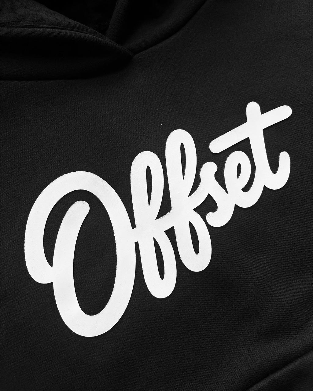 Cursive Cropped Hoodie (Black)