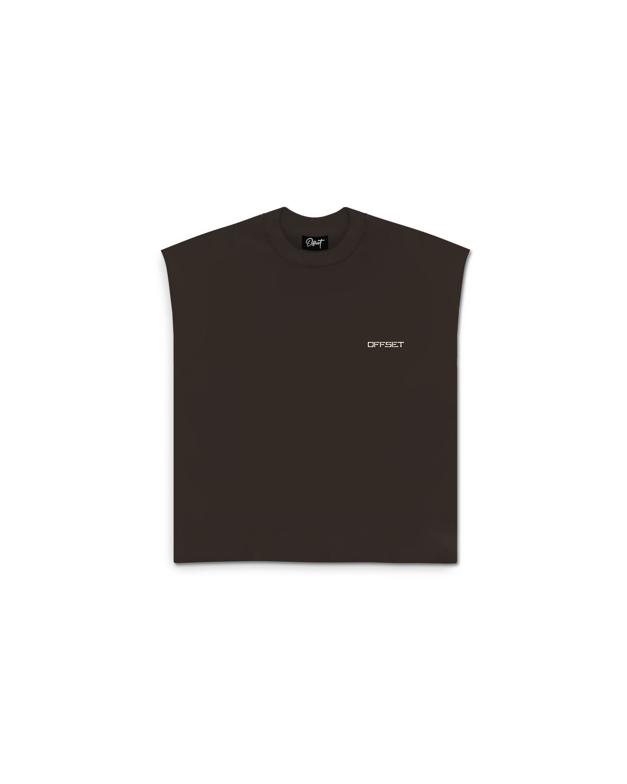 Tribe Logo Cut Sleeve Top (Dark Brown)