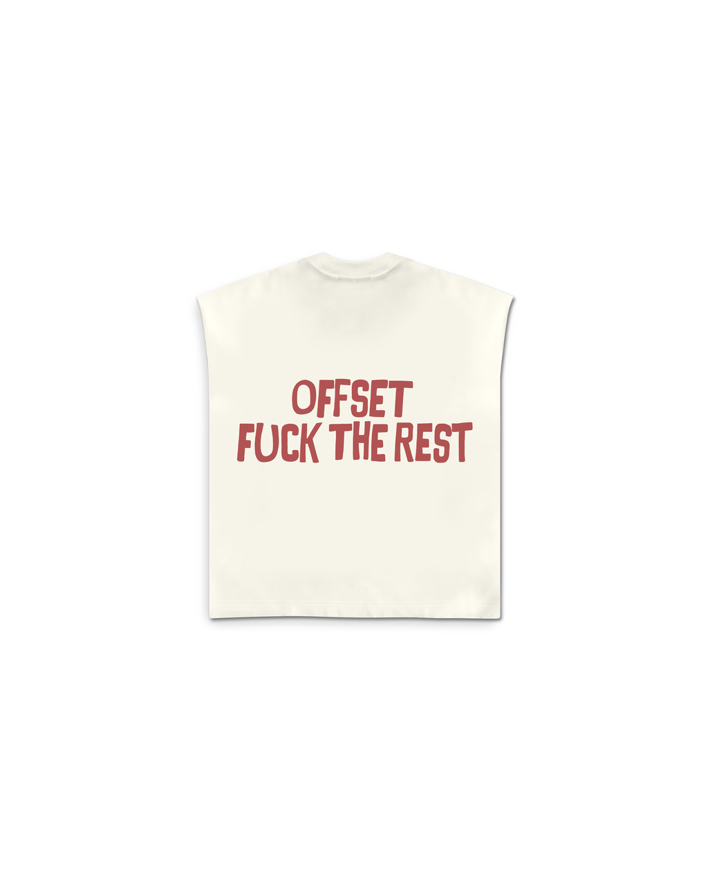Fuck The Rest Cut Sleeve Tee (Off White)