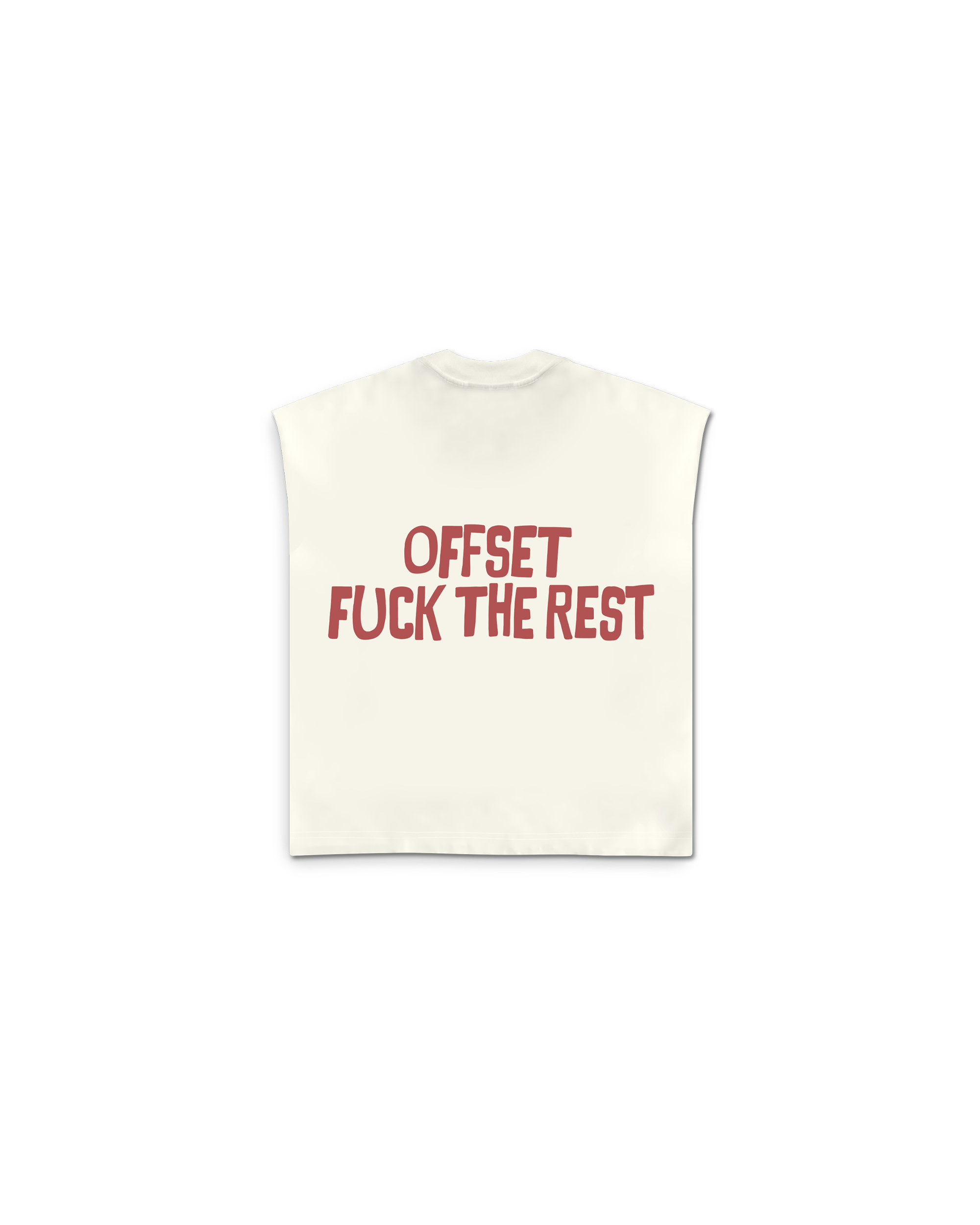 Fuck The Rest Cut Sleeve Tee (Off White)