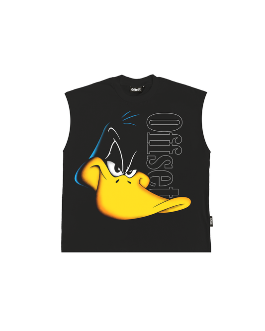 Daffy Duck Cut Sleeve Top (Black)