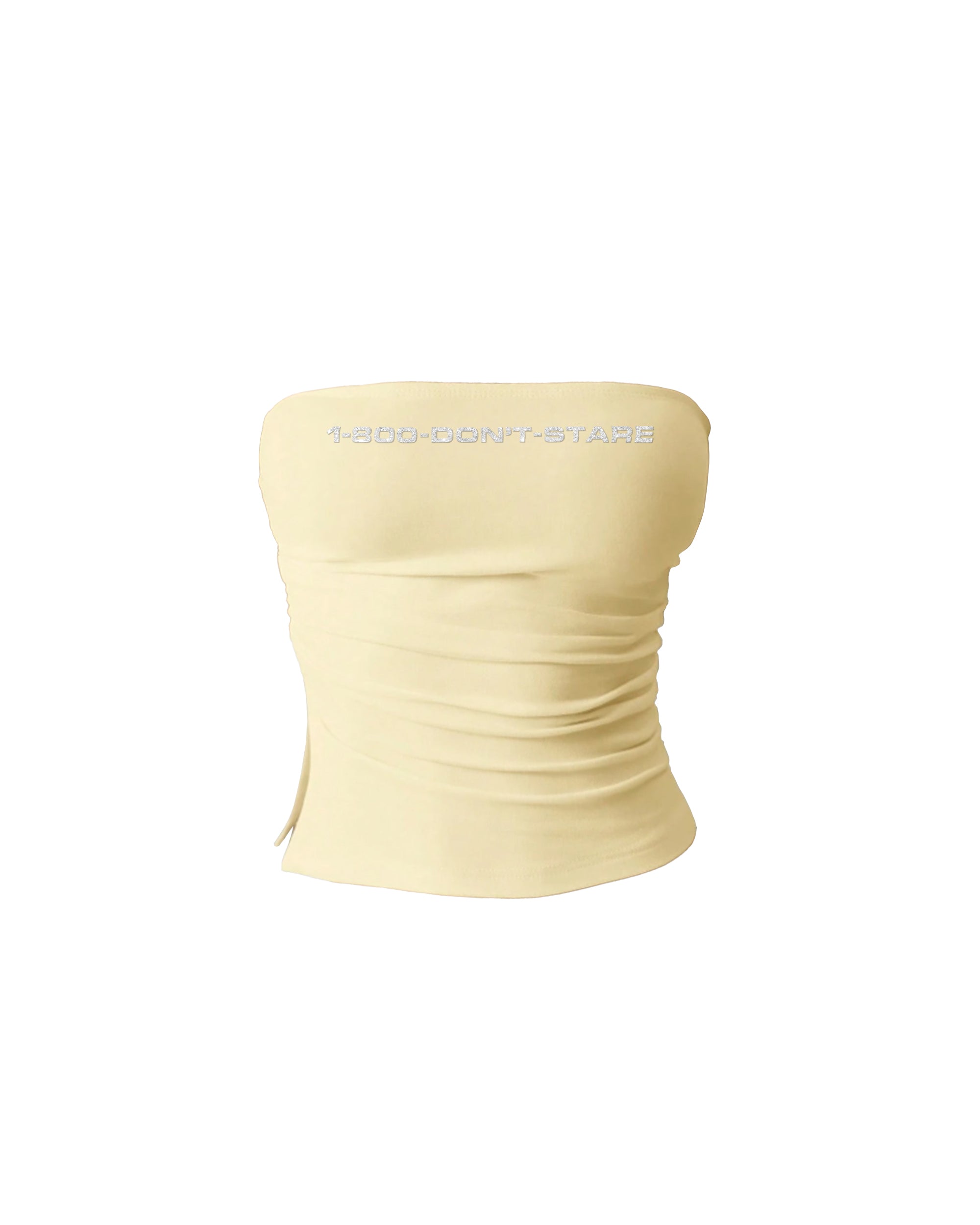 Don't Stare Pleated Tube Top (Lemon Yellow)