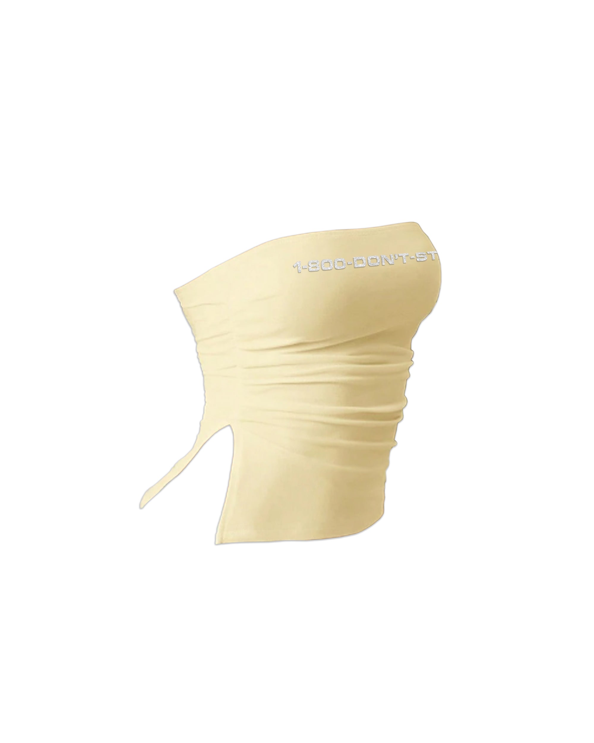 Don't Stare Pleated Tube Top (Lemon Yellow)