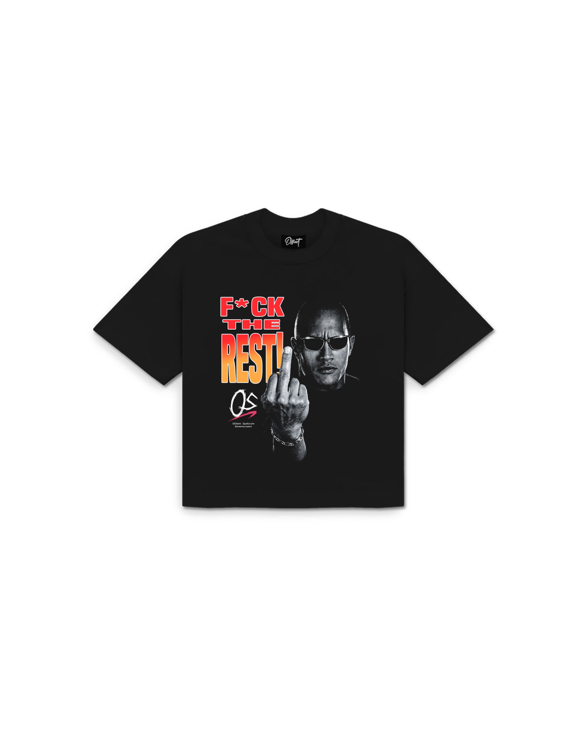 F Da Rest Raw Hem Cropped Tee (Black)