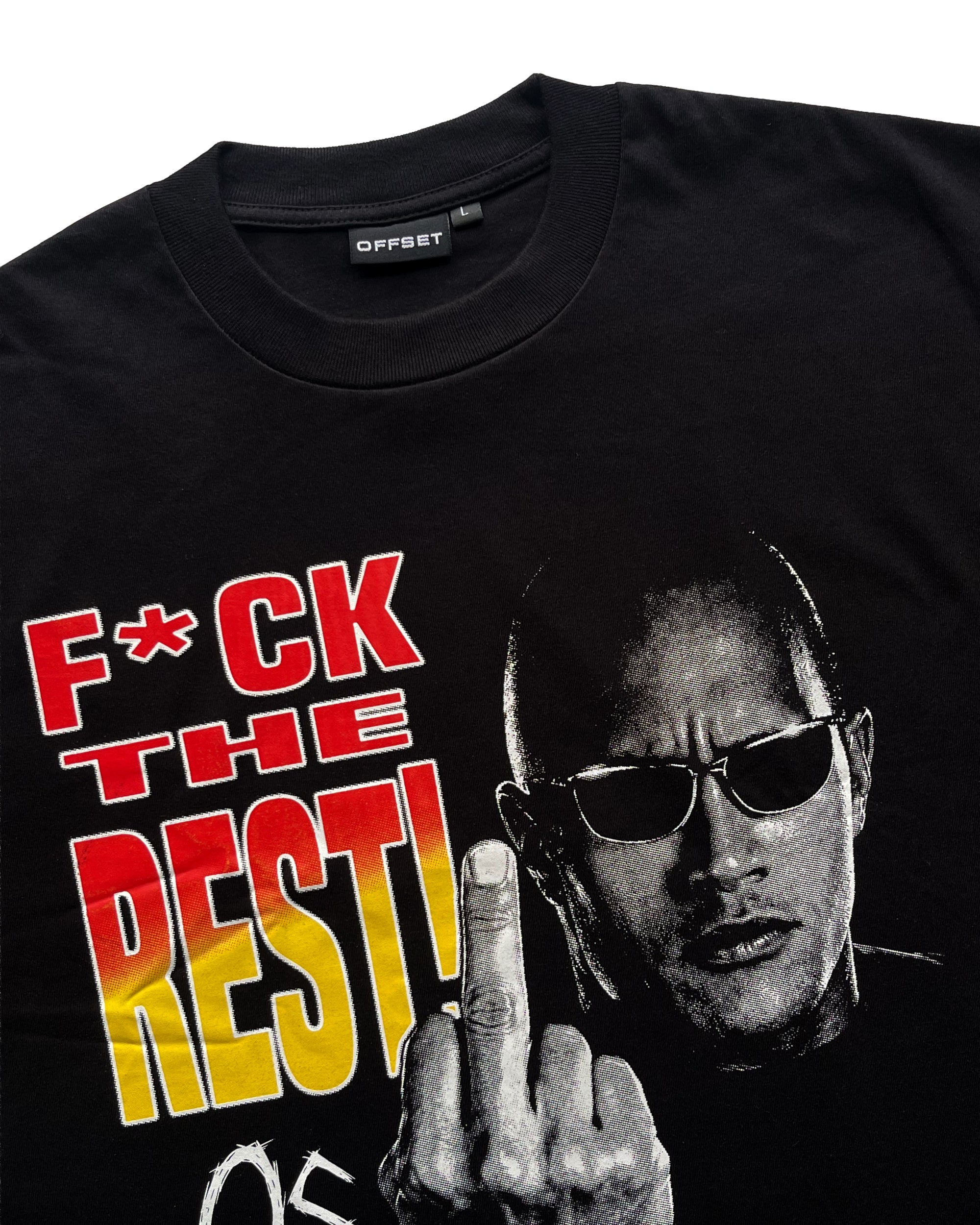 F Da Rest Raw Hem Cropped Tee (Black)
