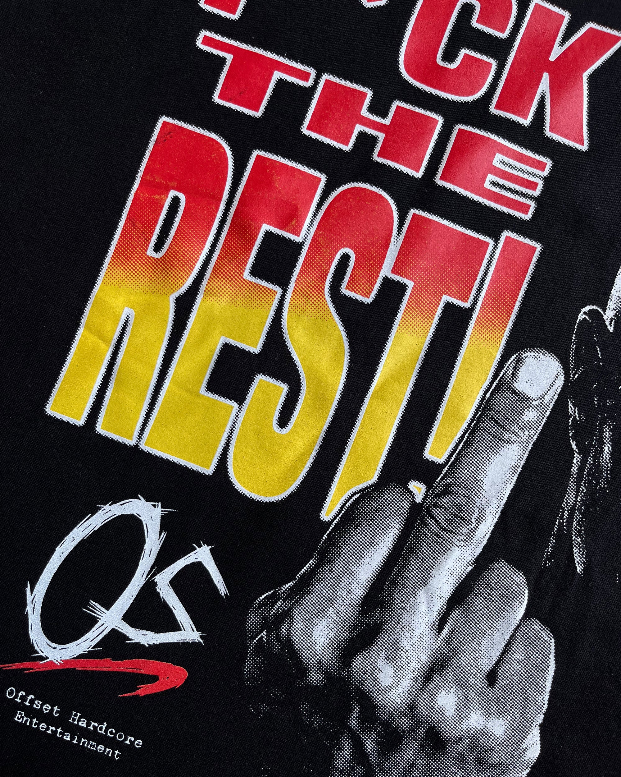 F Da Rest Raw Hem Cropped Tee (Black)