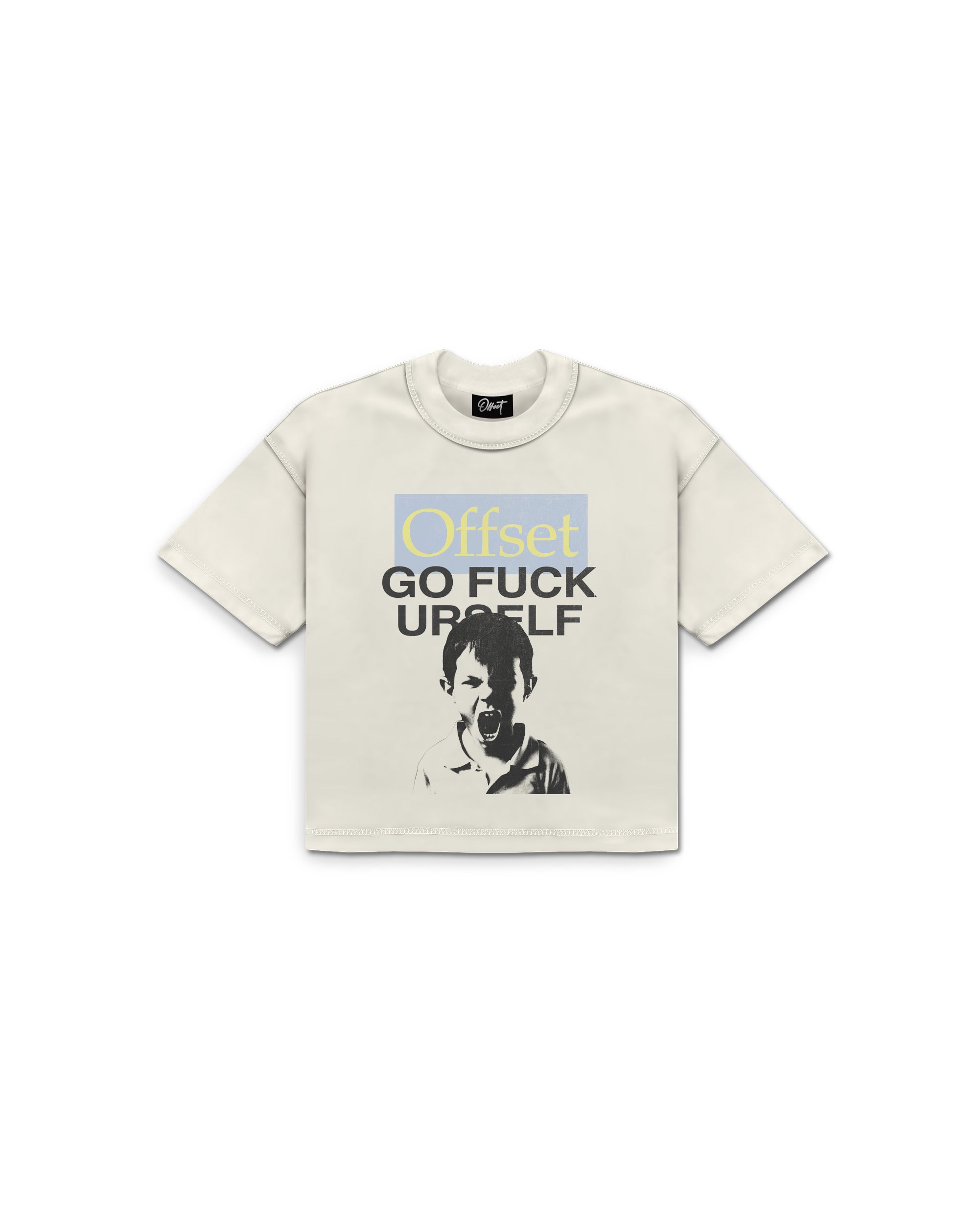 GOFUCKURSELF Cropped Reverse Tee (Off White)