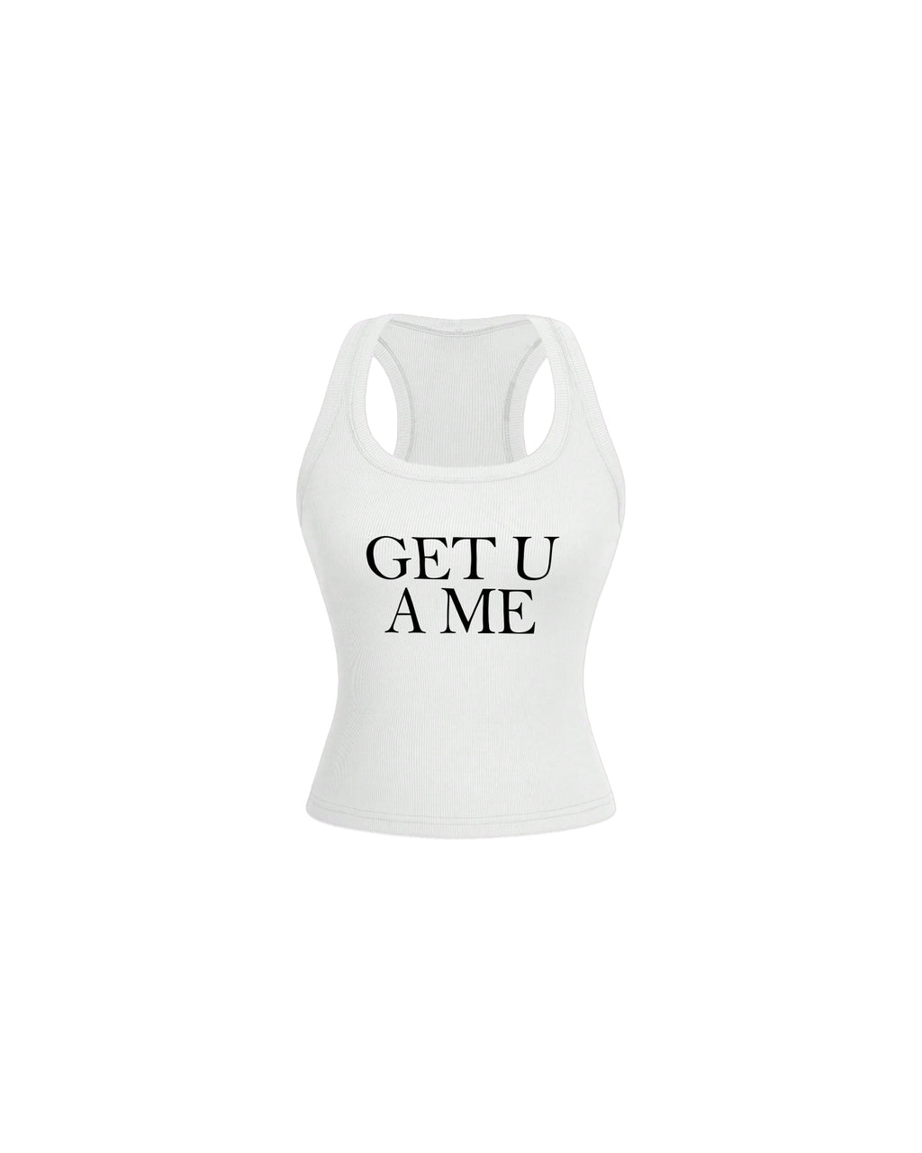 Get U A Me Cropped Tank Top (White)