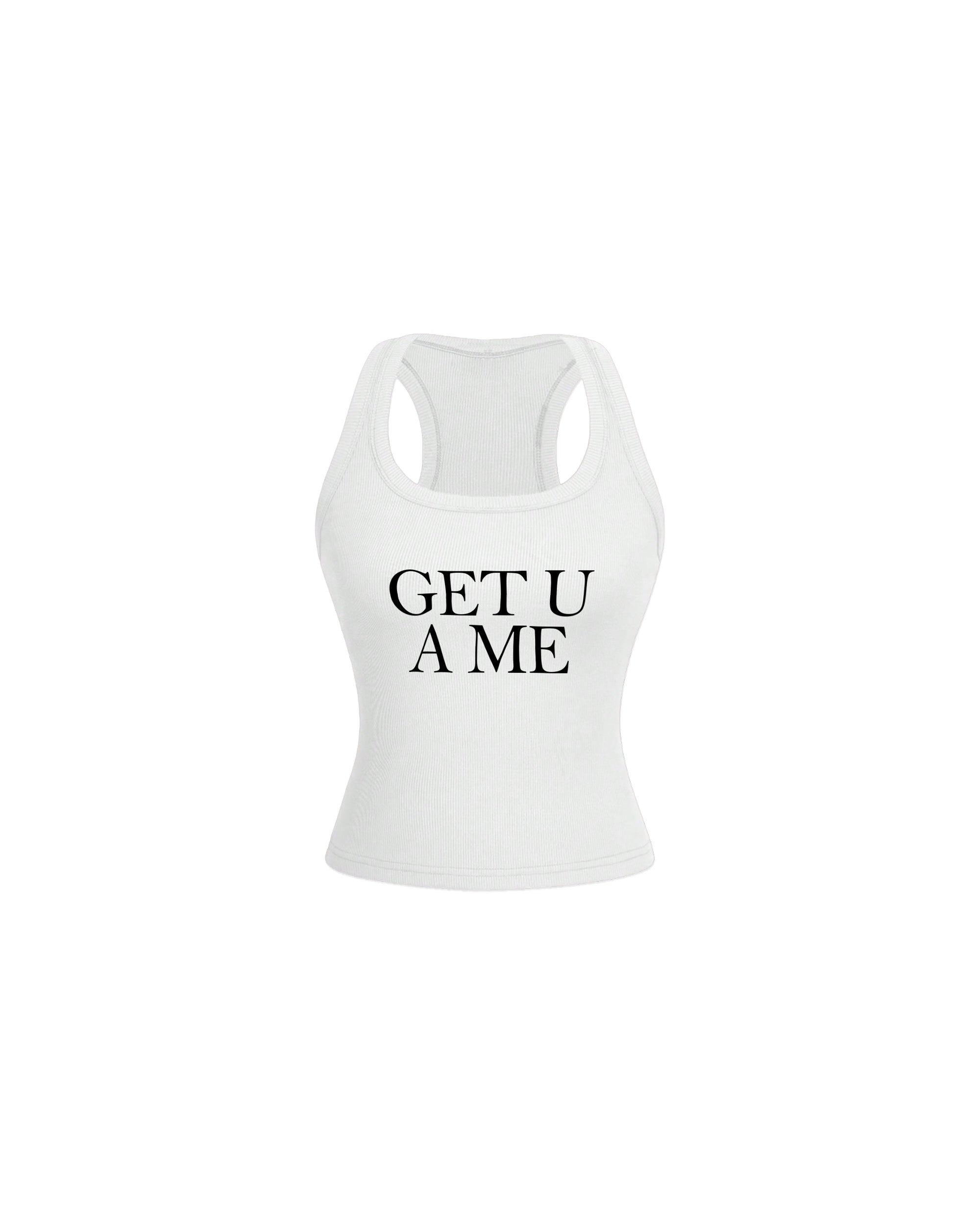 Get U A Me Cropped Tank Top (White)