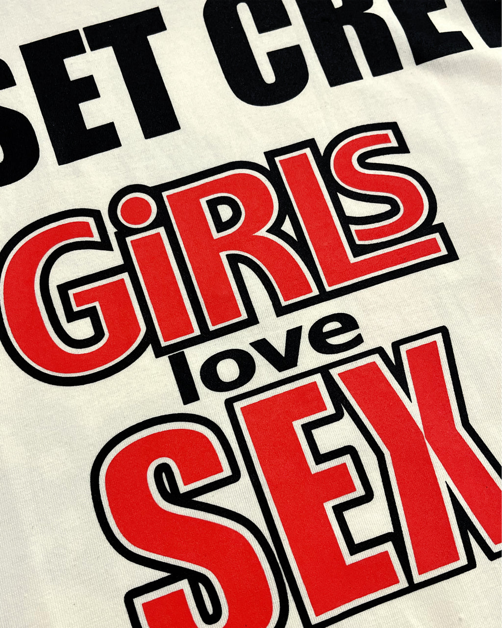 Girls Love Sex Cropped Tee (Off White)