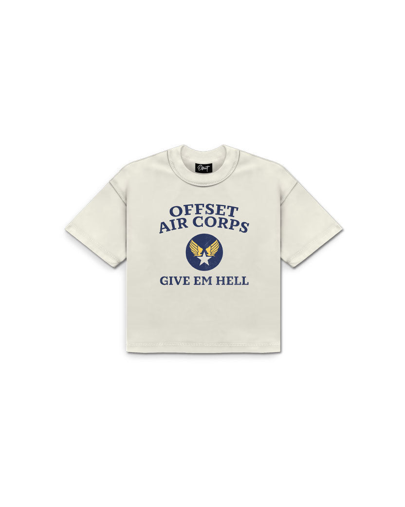 Air Corps Cropped Reverse Tee (Off White)
