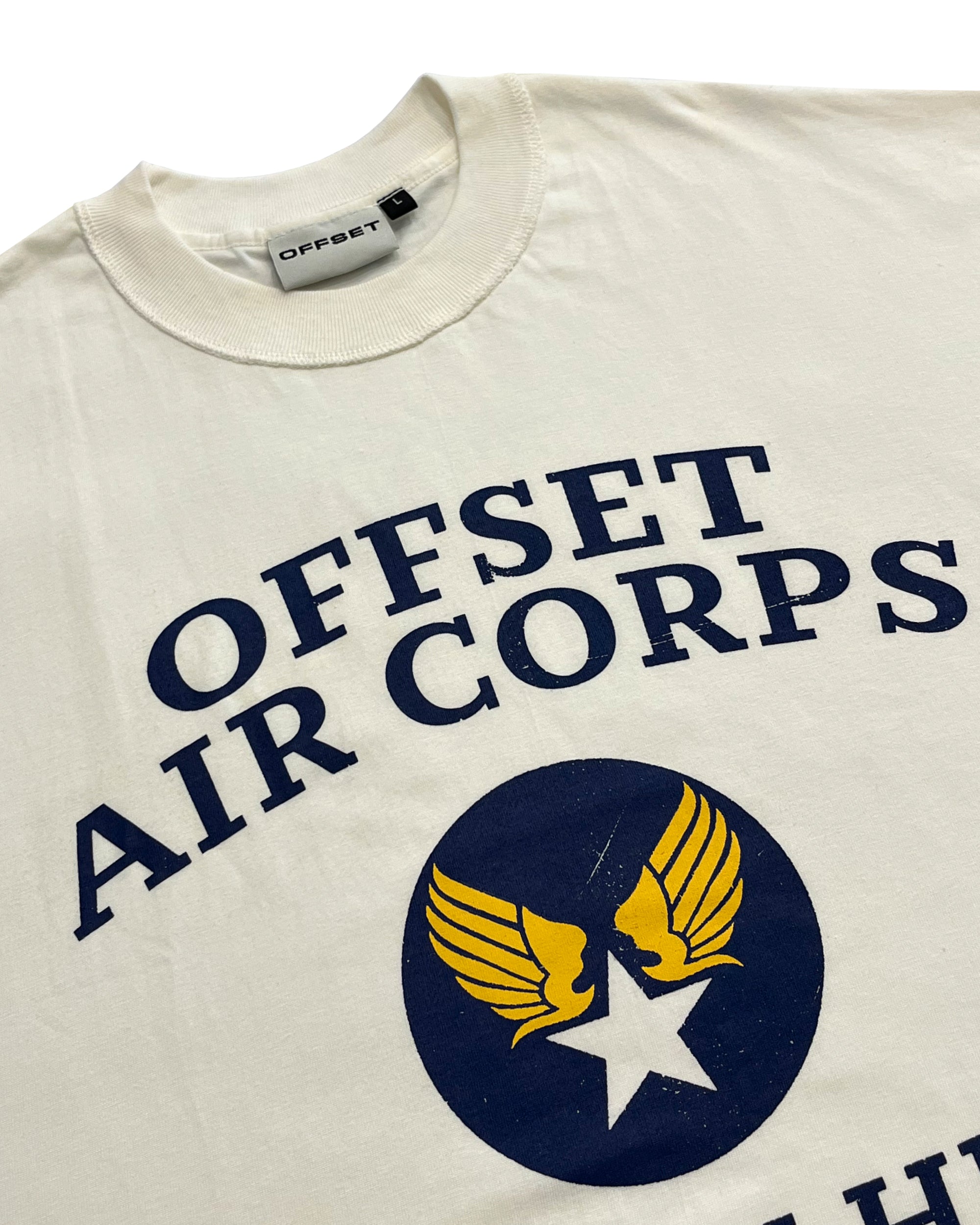 Air Corps Cropped Reverse Tee (Off White)