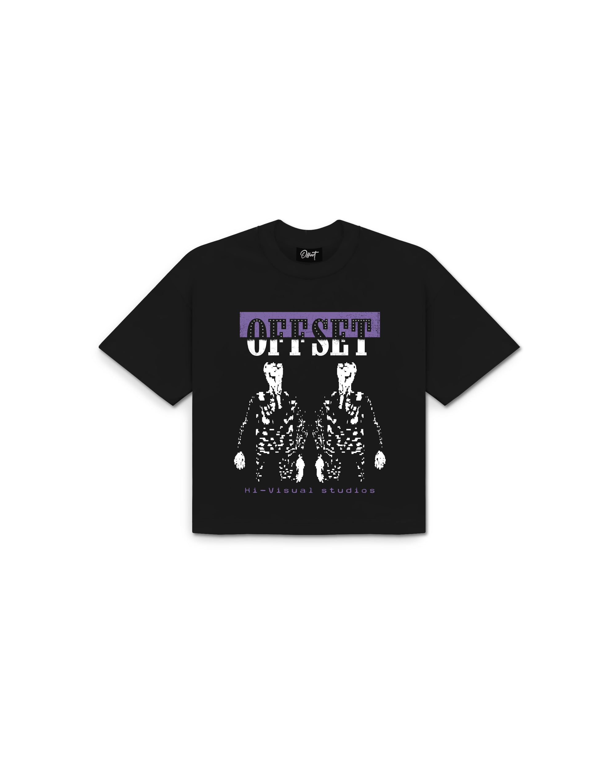 Glitch Cropped Tee (Black)
