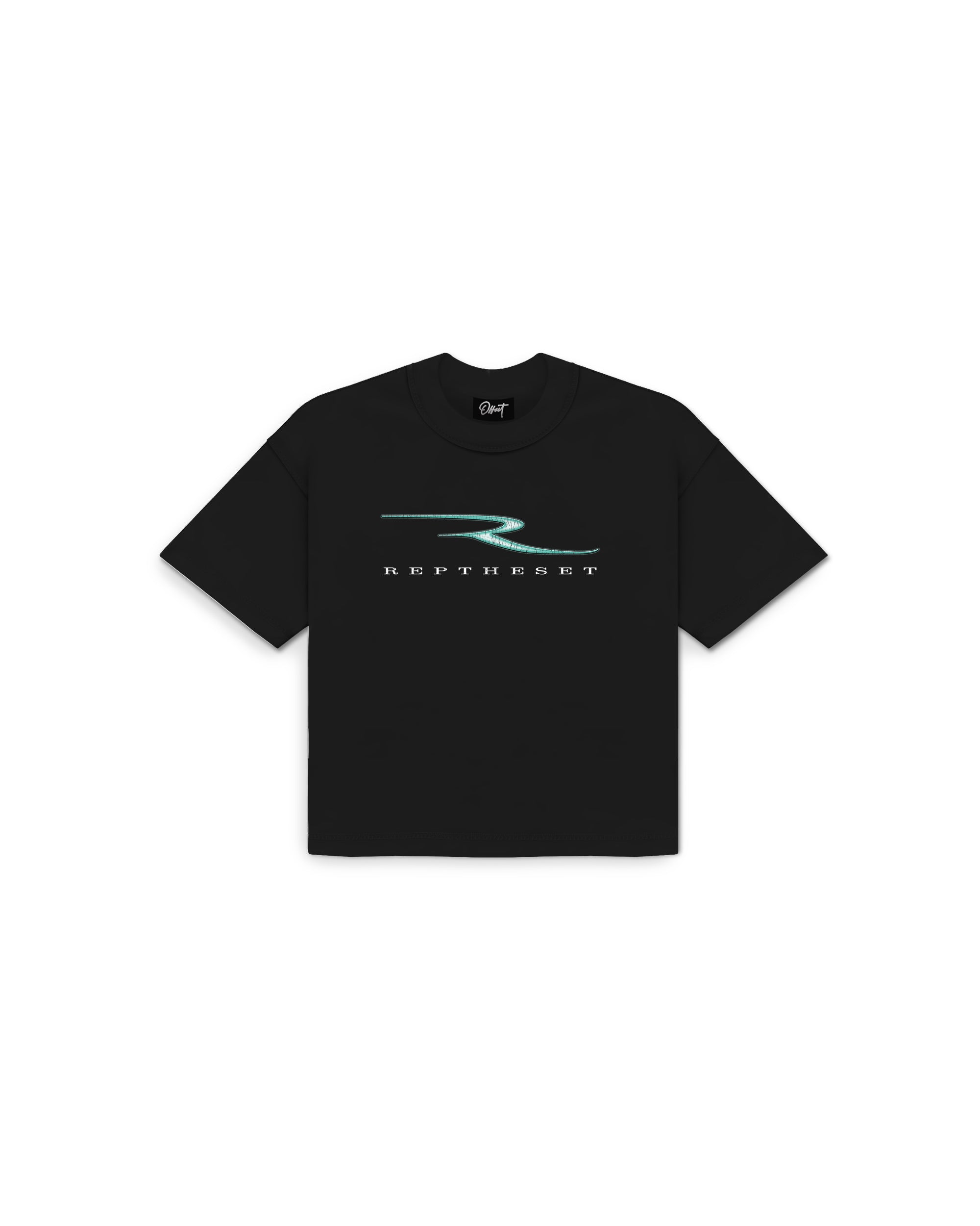 Glow Cropped Reverse Stitch Tee (Black)