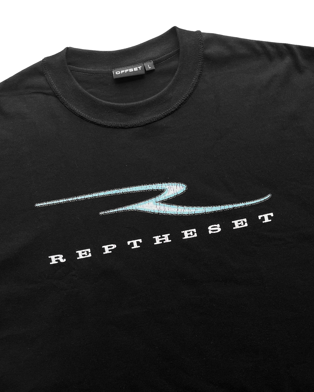Glow Cropped Reverse Stitch Tee (Black)