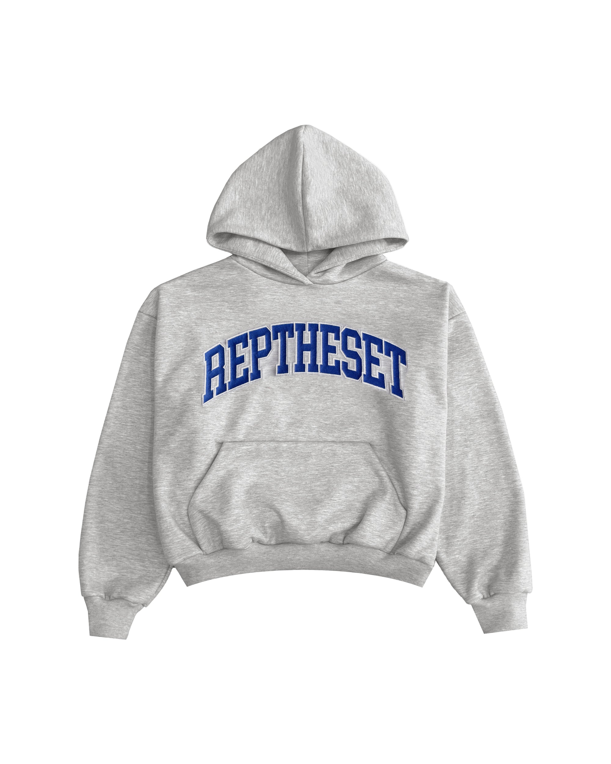 Patch Arc Cropped Hoodie (Heather Grey)