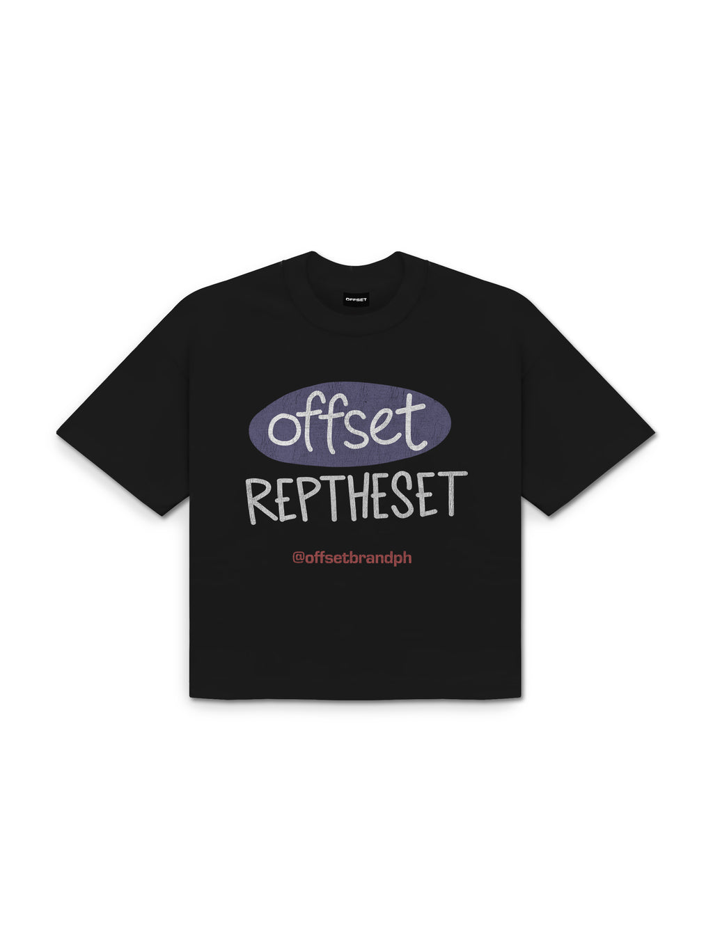 Handwritten Cropped Tee (Black)